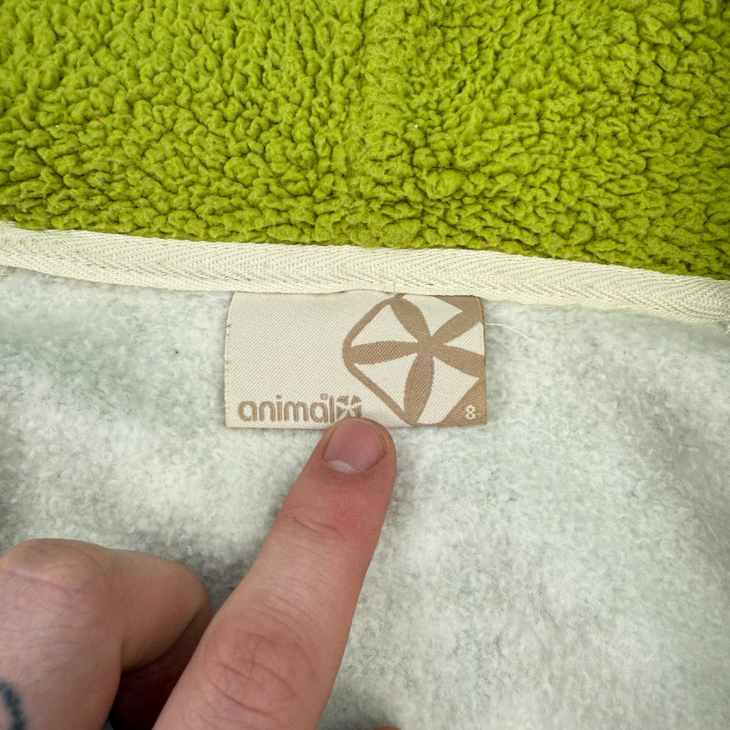 Animal 2000's graphic monogram fleece lined zip up hoodie (S) wms