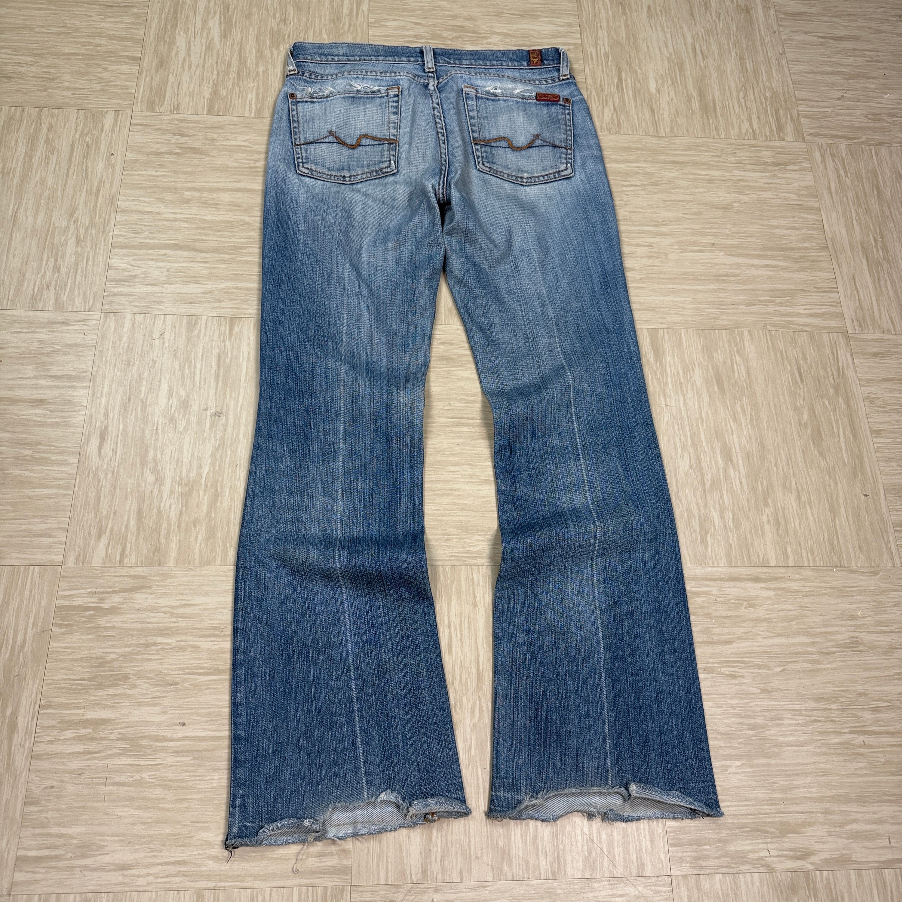 7 for all mankind 2000's distressed denim flare jeans (S)