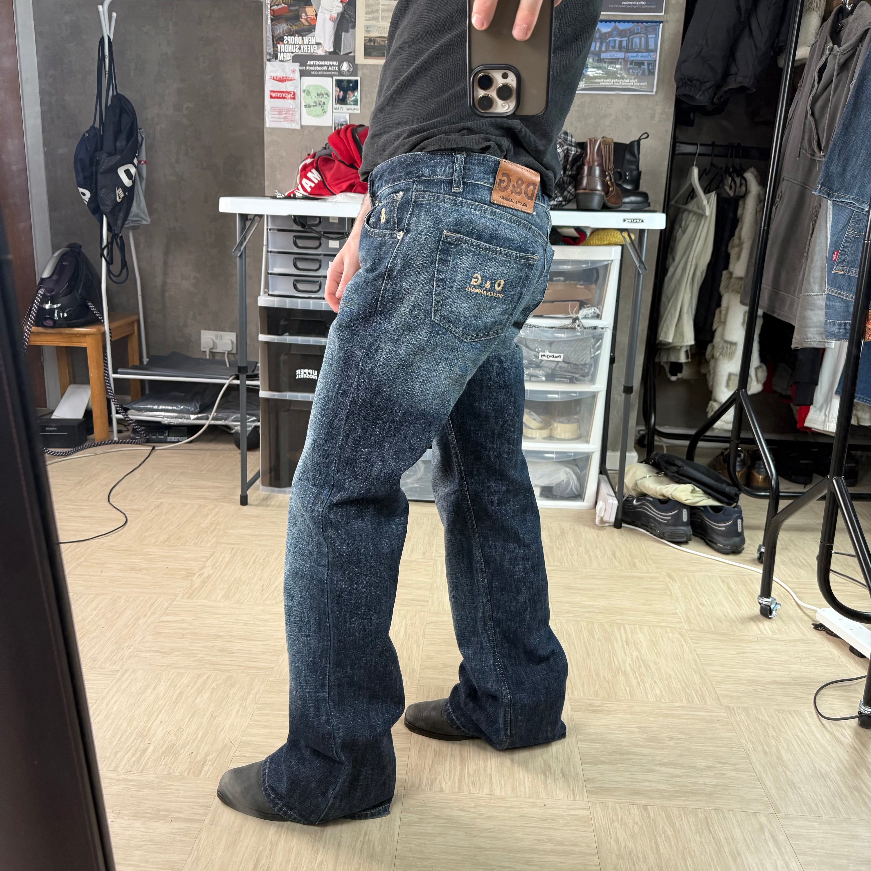 Dolce and gabbana 2000's relaxed denim bootcut jeans (M-L)
