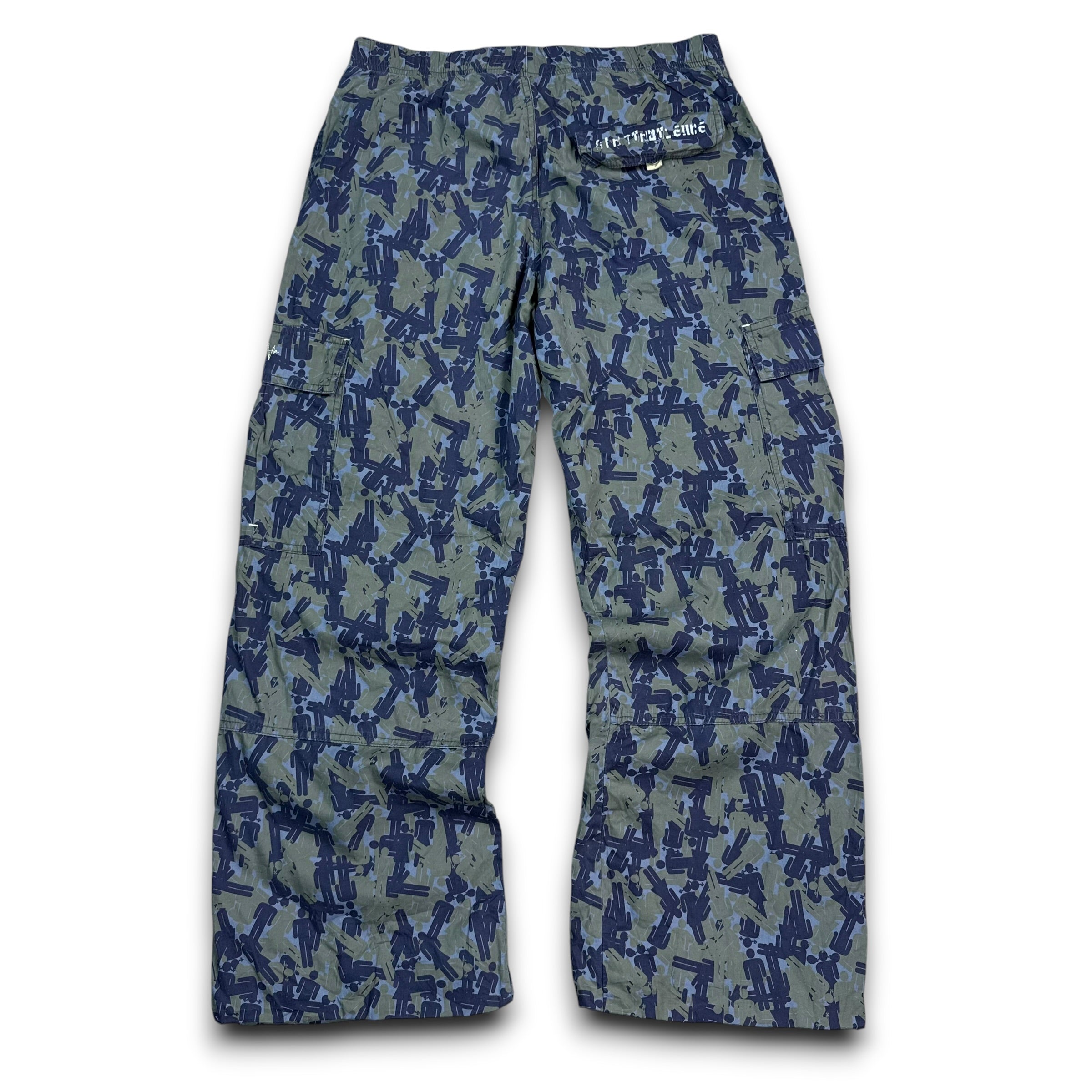 Nike 2000's graphic gender figure camo printed baggy bottoms (S)