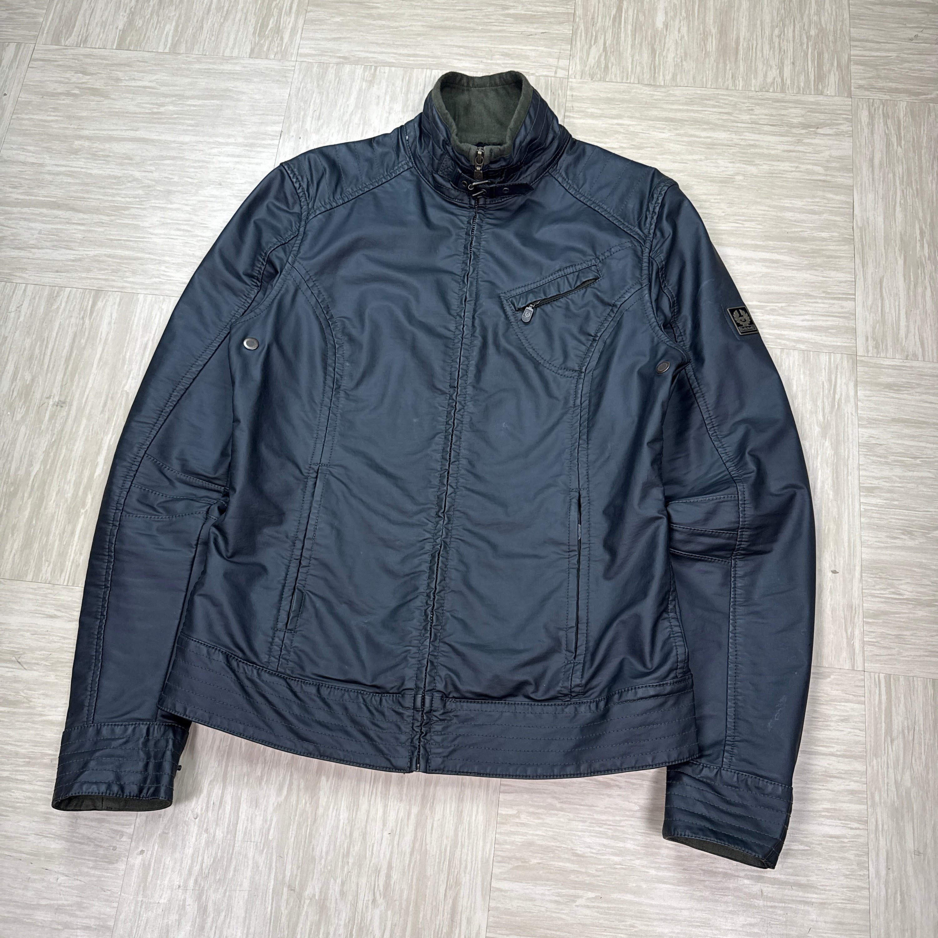 Belstaff 1990's technical leather pre v racer biker jacket (S)