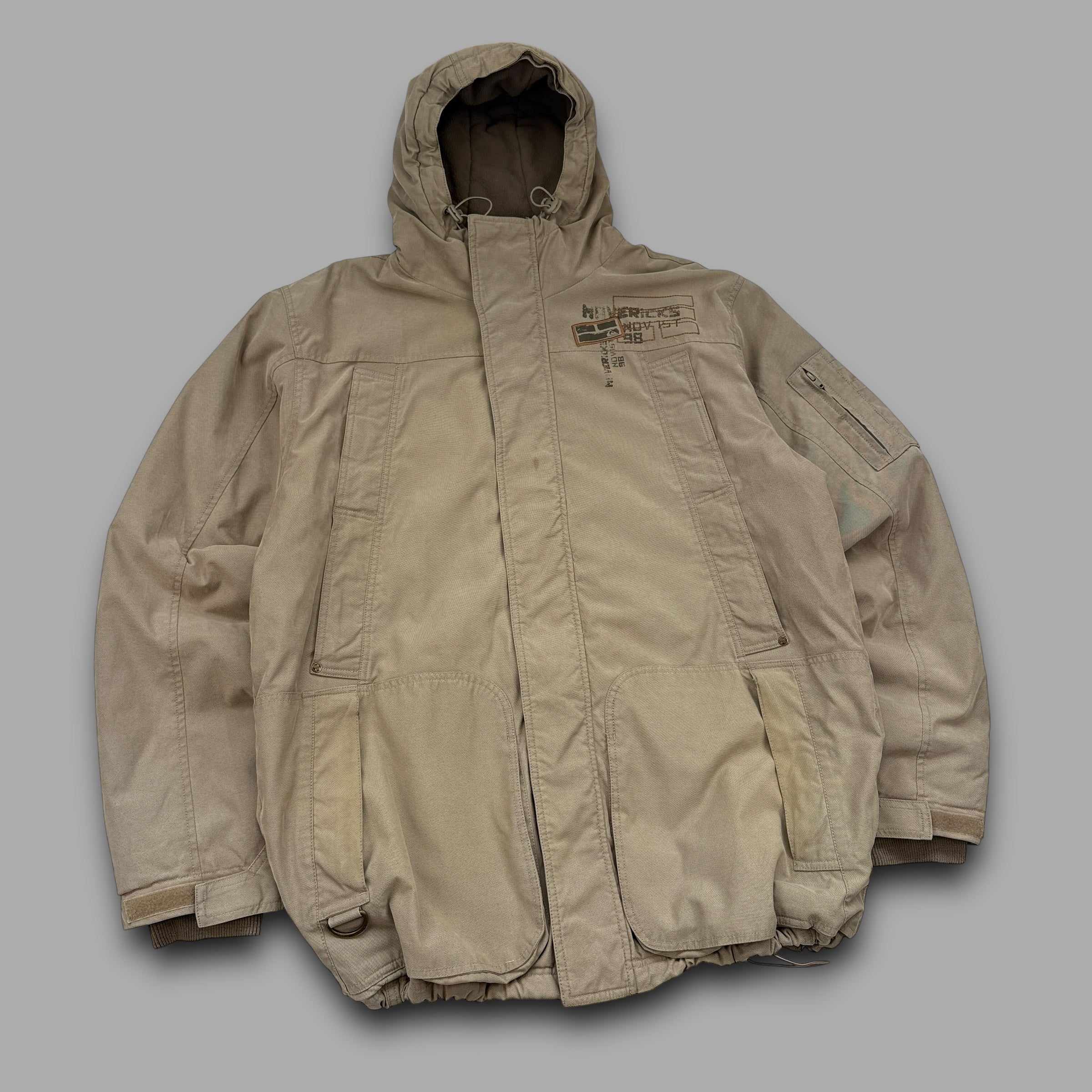 Quiksilver 2000's technical multi-pocket parka jacket (XL)