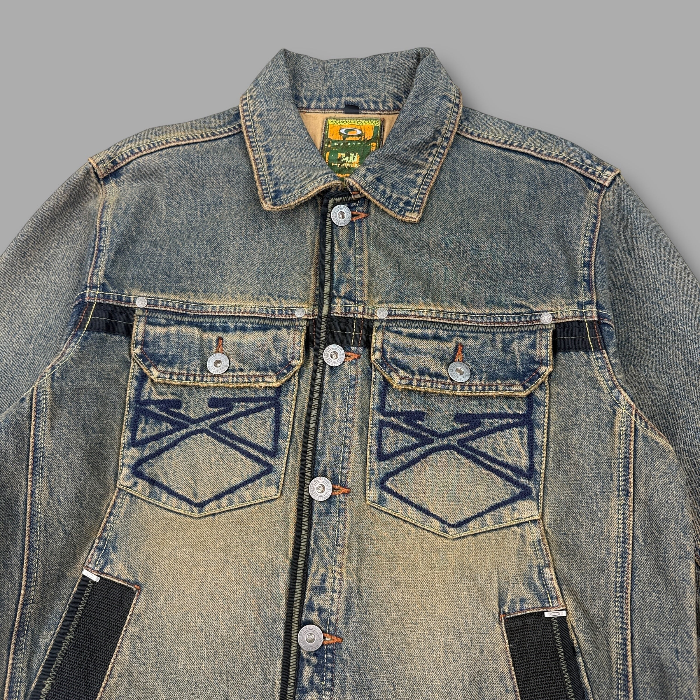 Oakley X-metal 2000's reinforced industrial denim salvage jacket