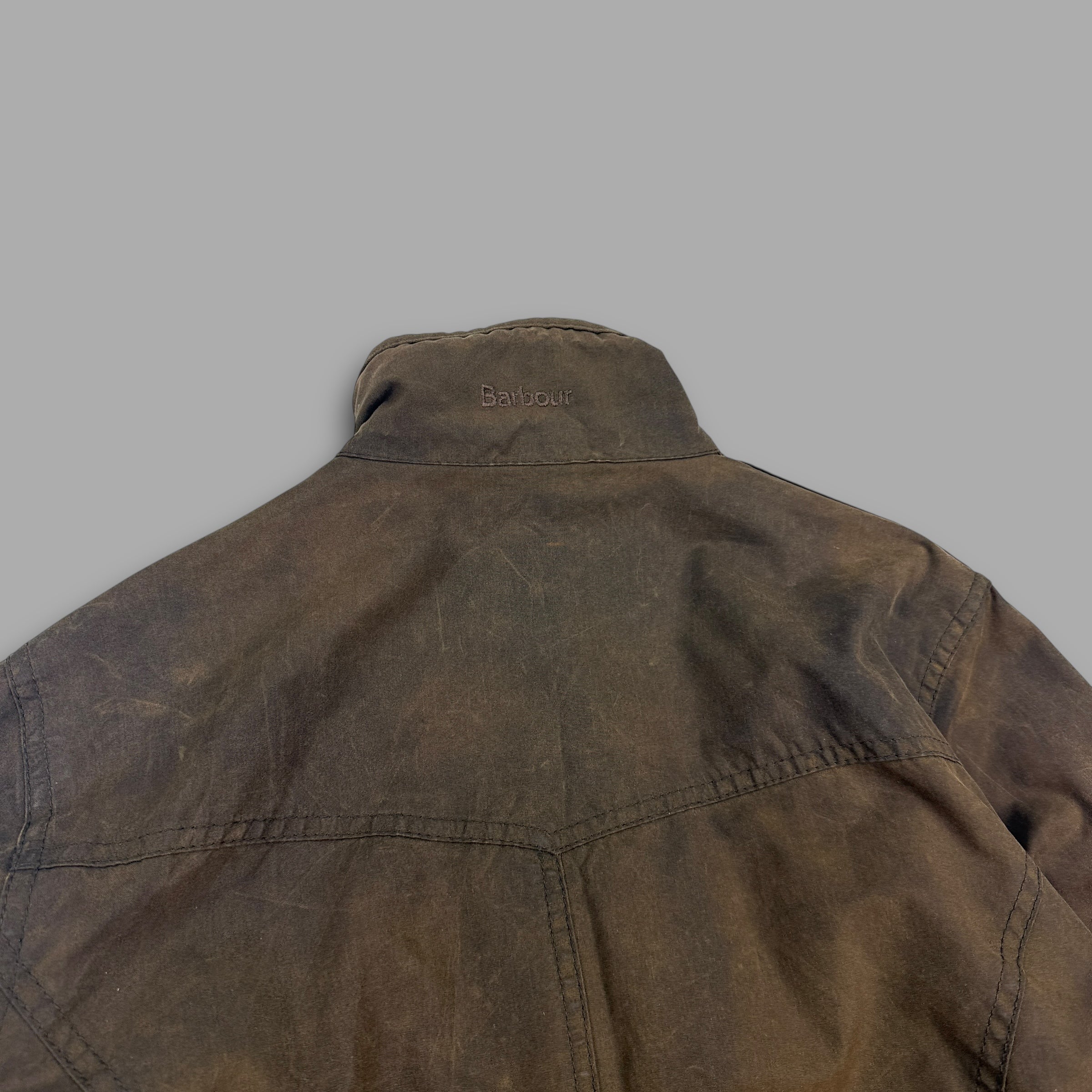 Barbour 2000's waxed zip up multi pocket utility jacket (S) wms