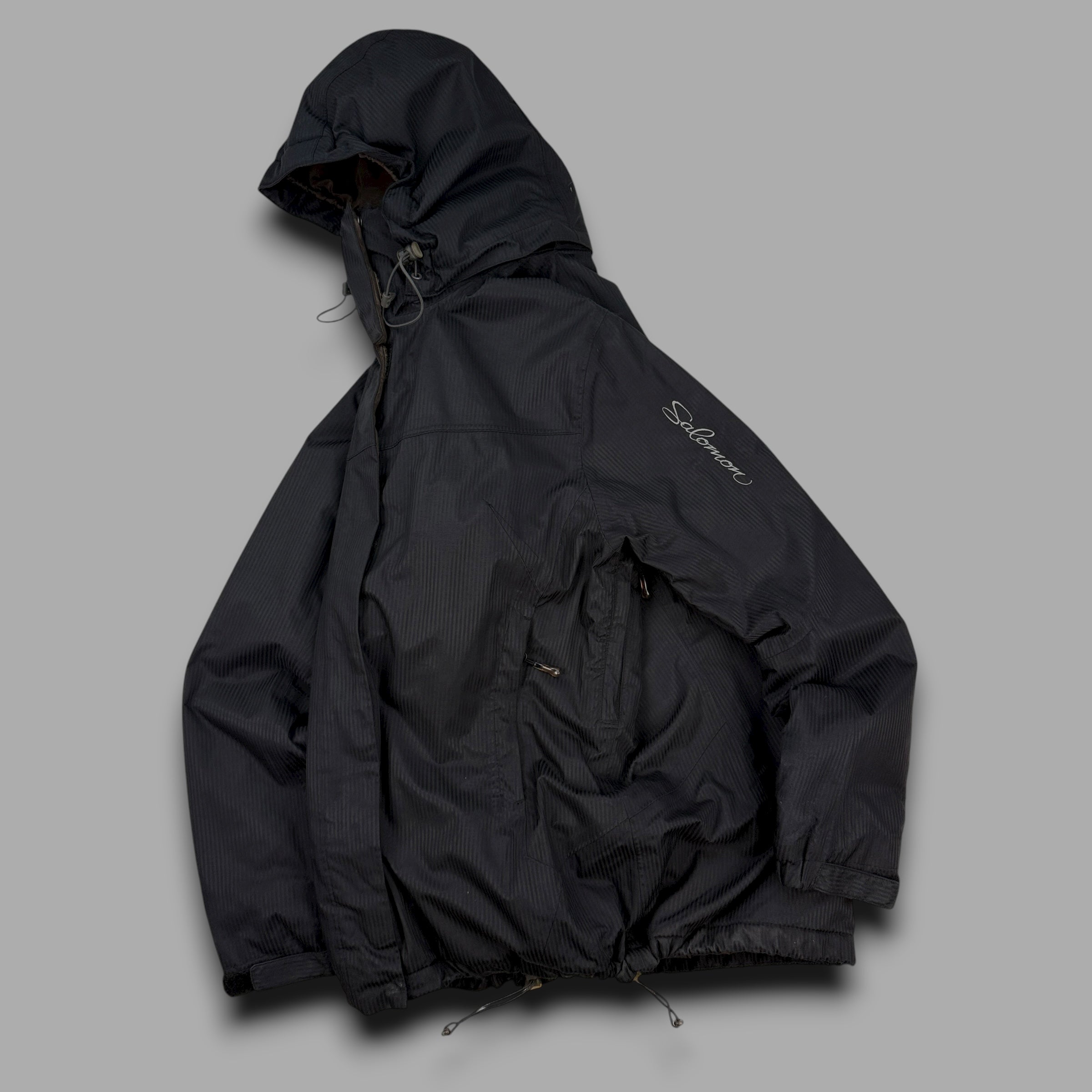 Salomon 2009 technical pinstripe multi-pocket vented ski jacket (XL) wms