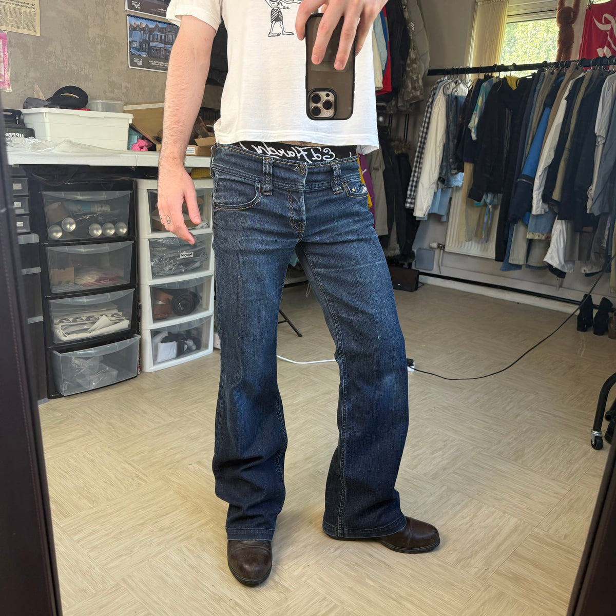 Diesel lambry 2000's relaxed fit denim bootcut jeans (S)