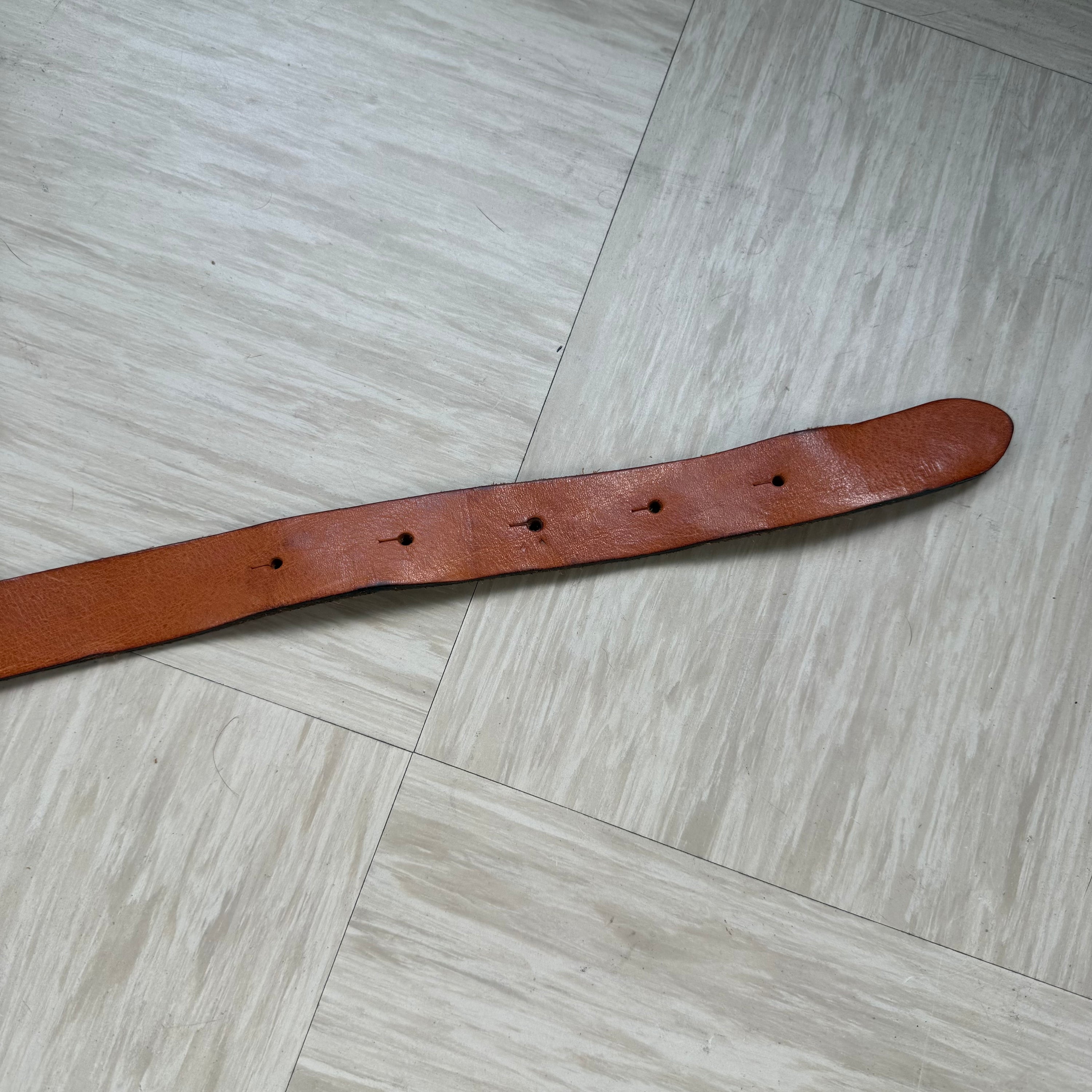 Gstar 2000's metal buckle orange leather belt (OS)