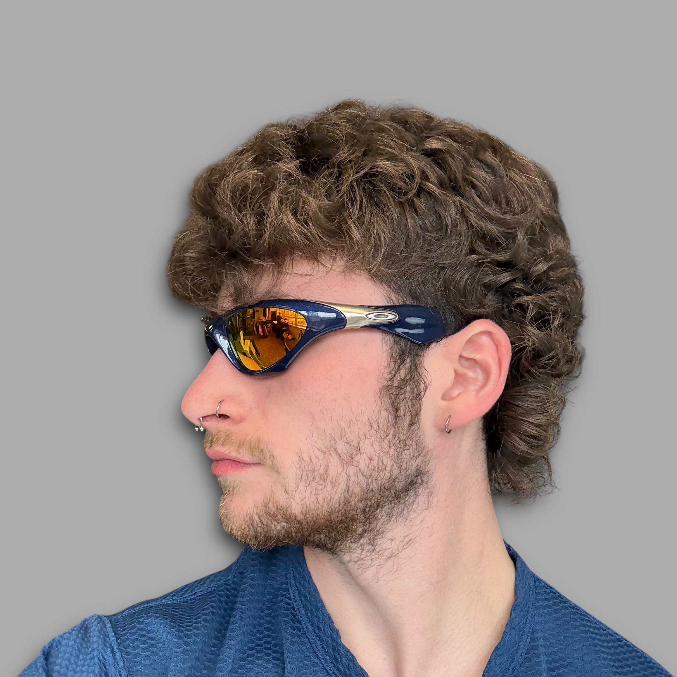 Oakley Scar blue frame with iridium lenses (OS)