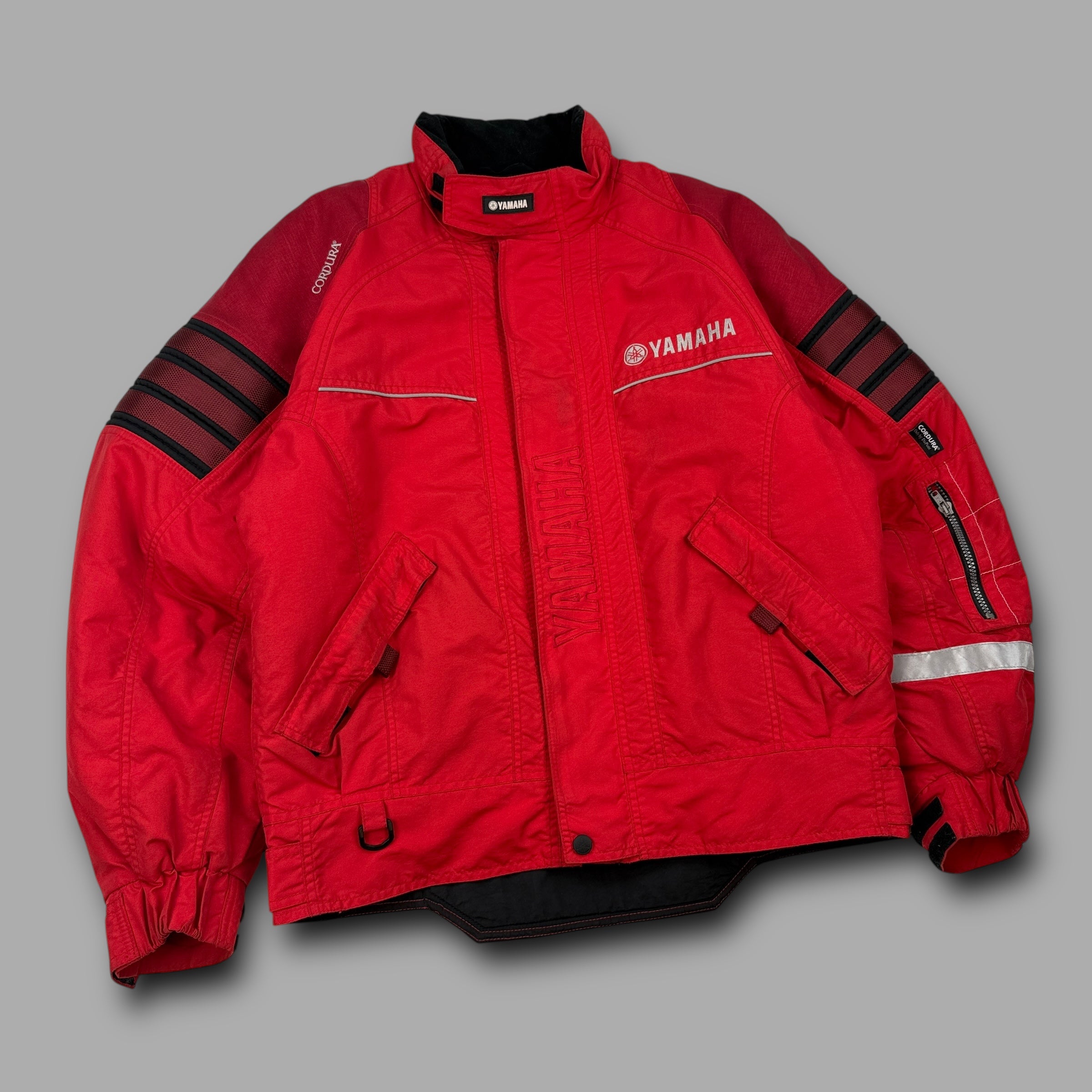 Yamaha 2000's technical cordura panelled biker jacket (M)