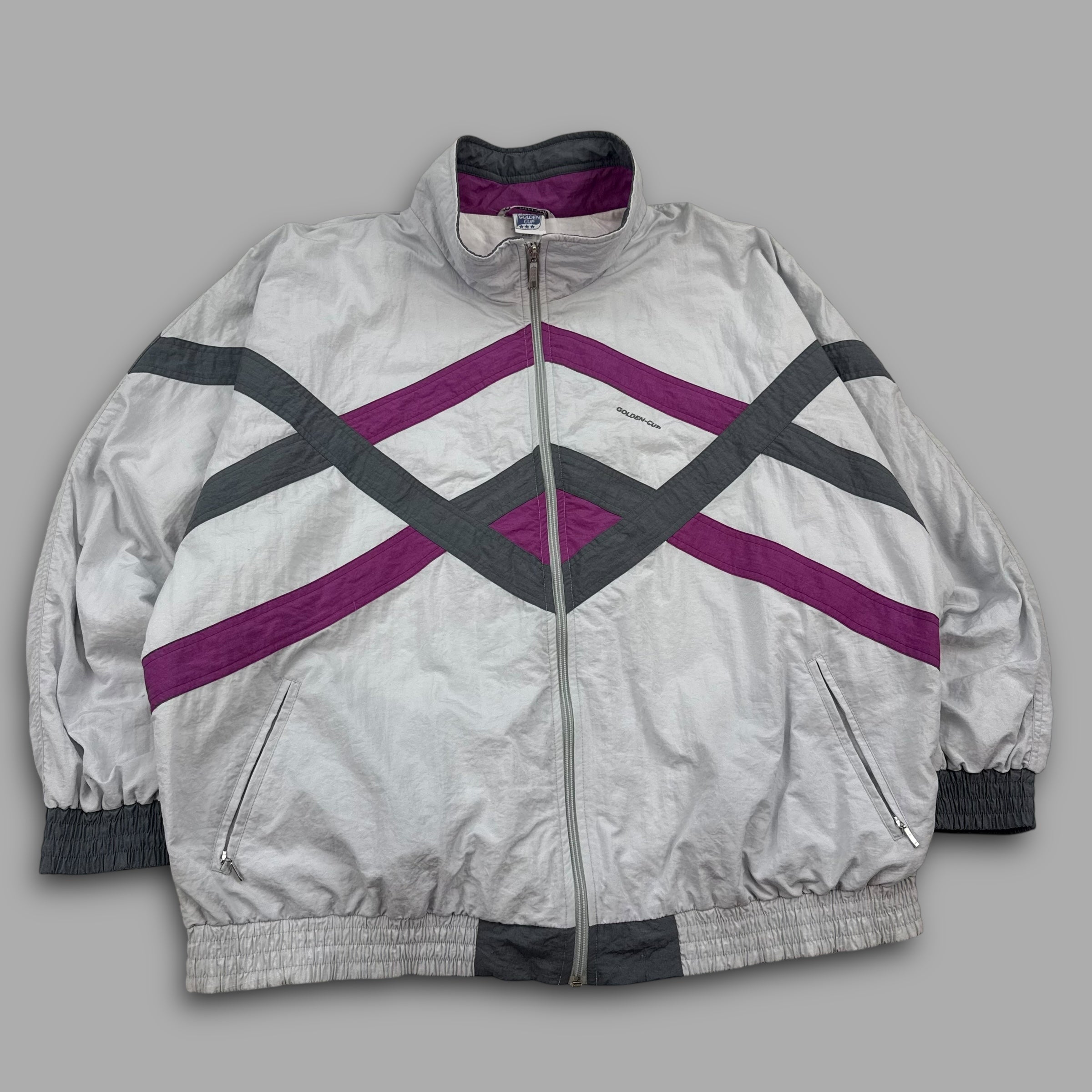 Golden cup 1990's boxy fit zip-up windbreaker (XL)
