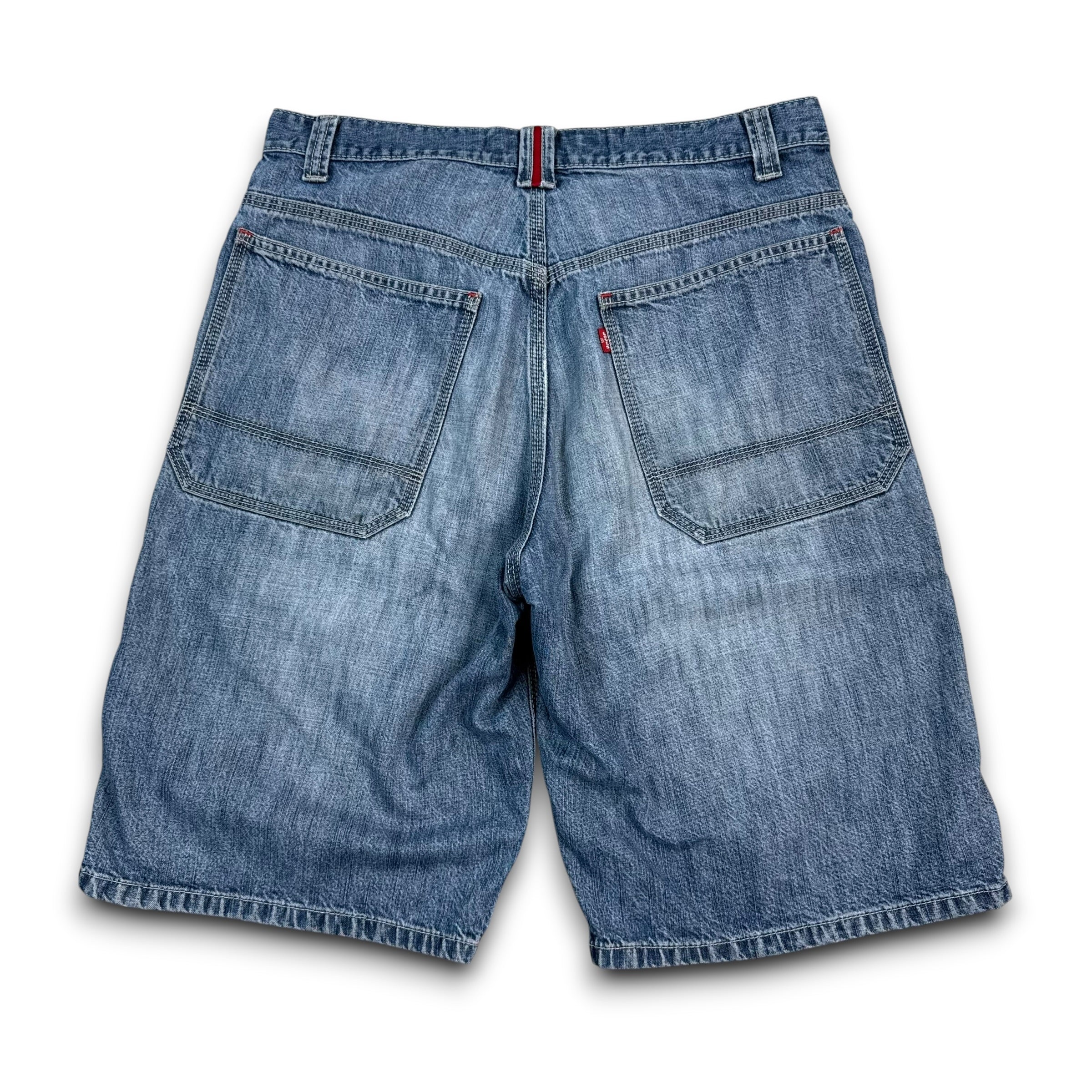 Levi's 2000's baggy faded denim contrast stitch worker shorts (S)