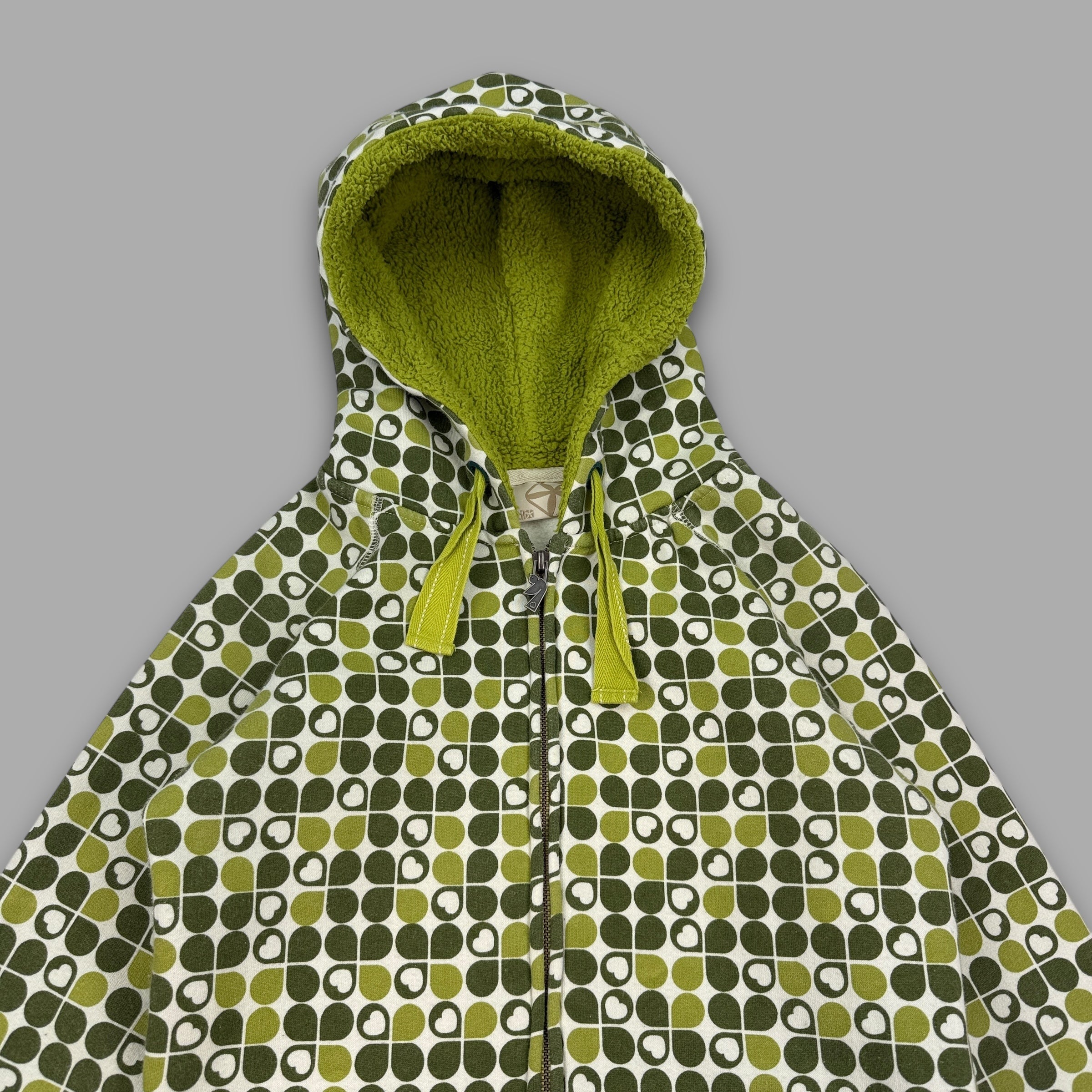 Animal 2000's graphic monogram fleece lined zip up hoodie (S) wms