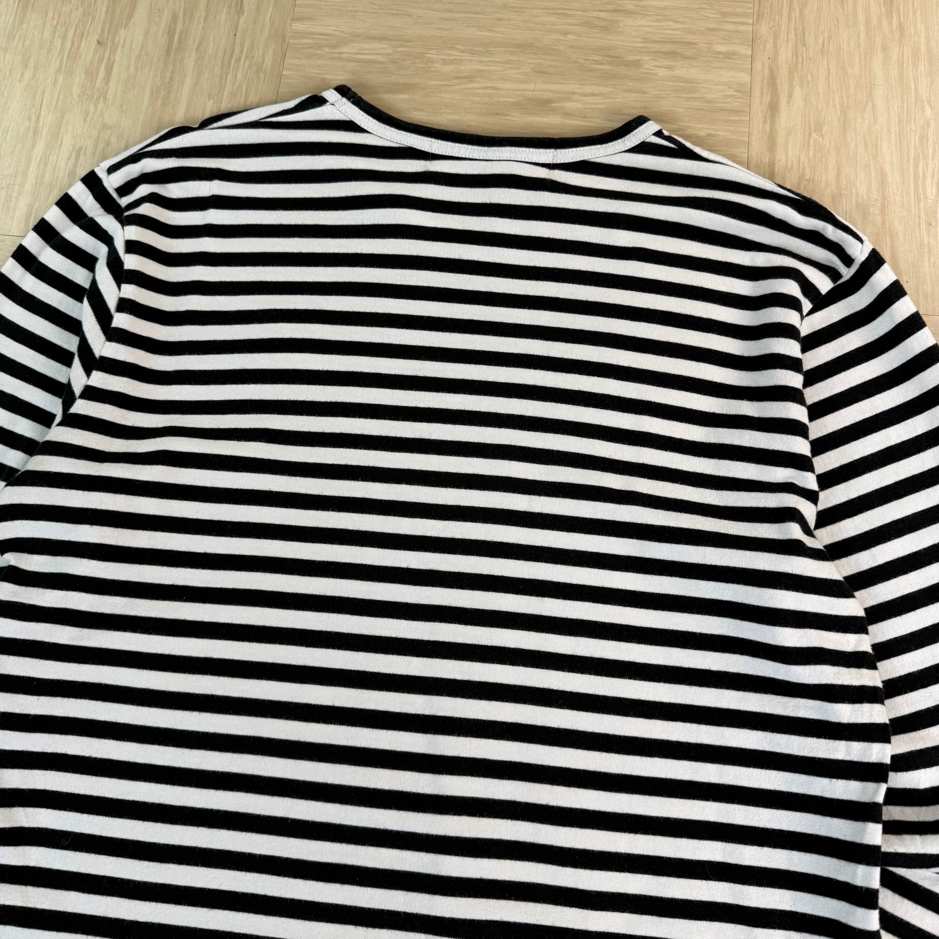 Comme des garçons 2000's play striped pullover long sleeve tee (L)