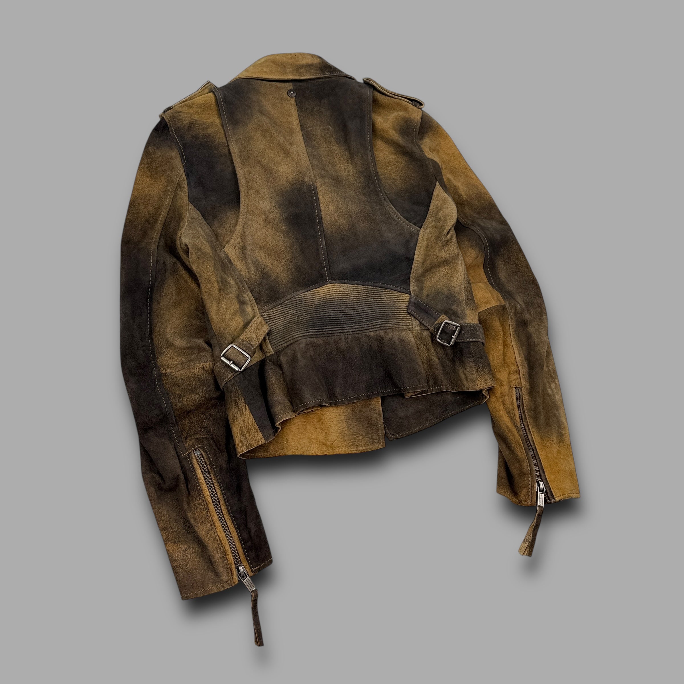 Diesel 2000's leather lambskin asymmetrical zip biker jacket (S) wms