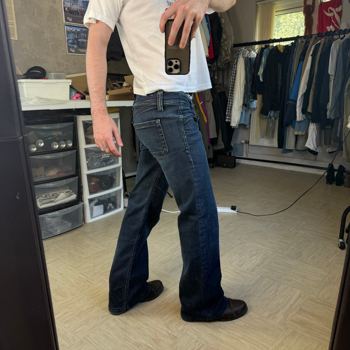 Diesel lambry 2000's relaxed fit denim bootcut jeans (S)