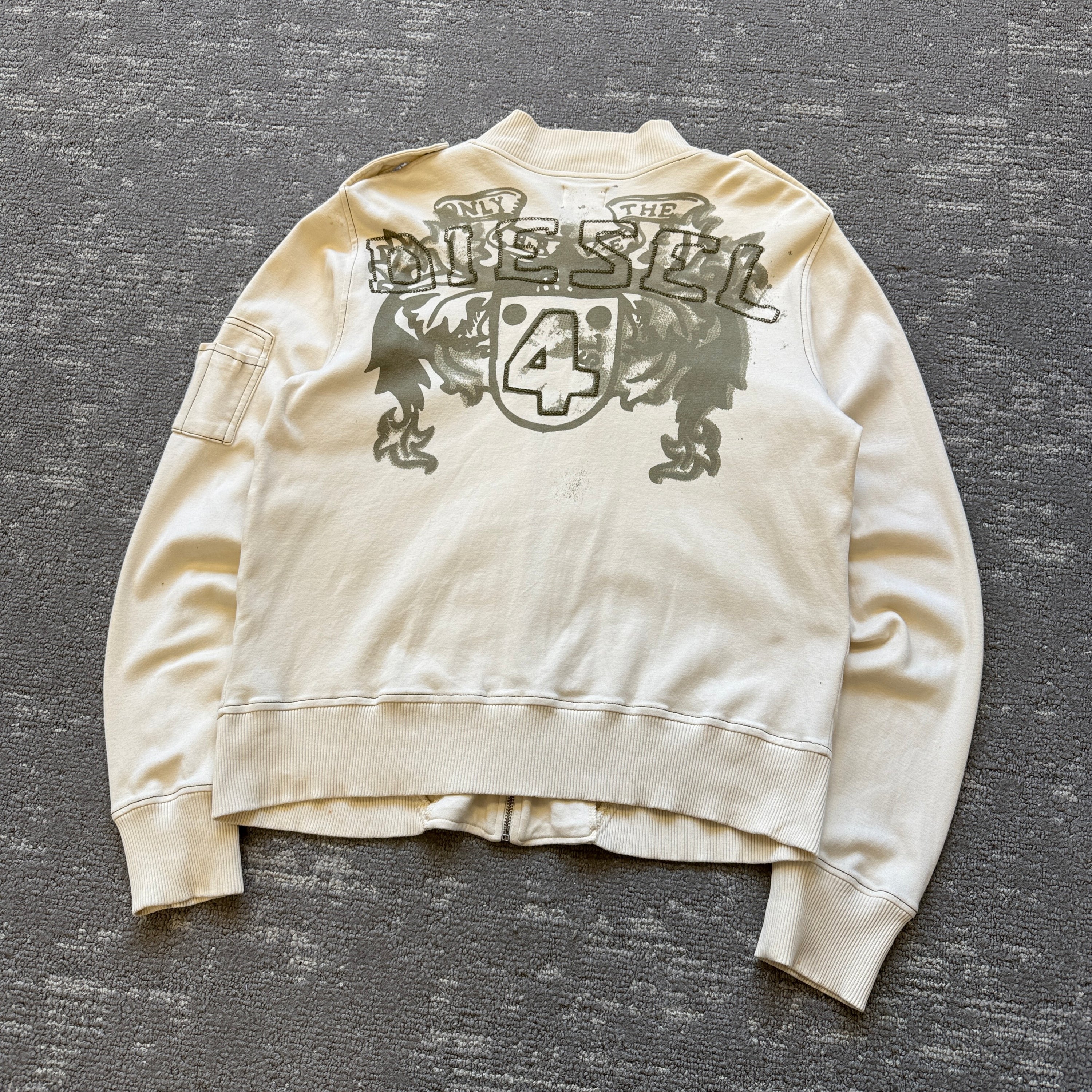 Diesel 2000's lightweight graphic fitted cotton jacket (XL) wms