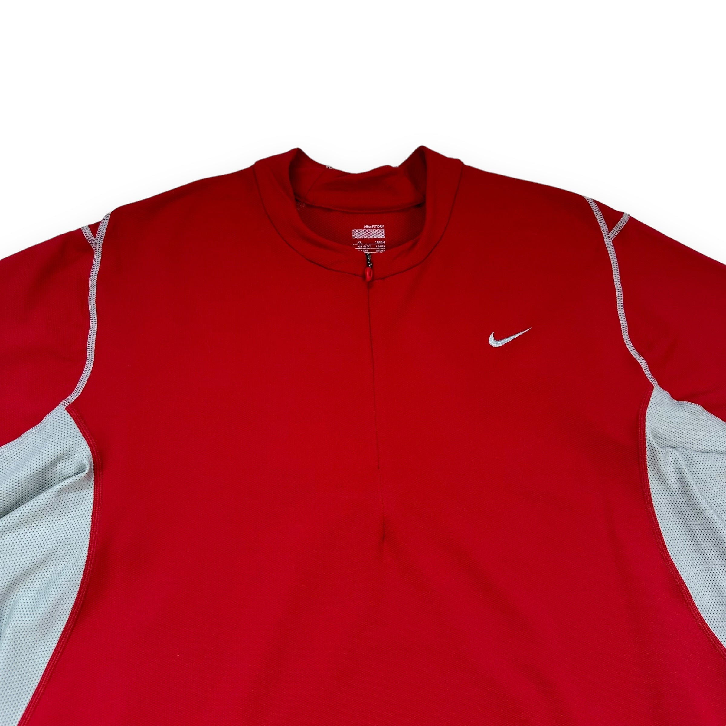 Nike training 2000's technical paneled zip-up polo shirt (XL)