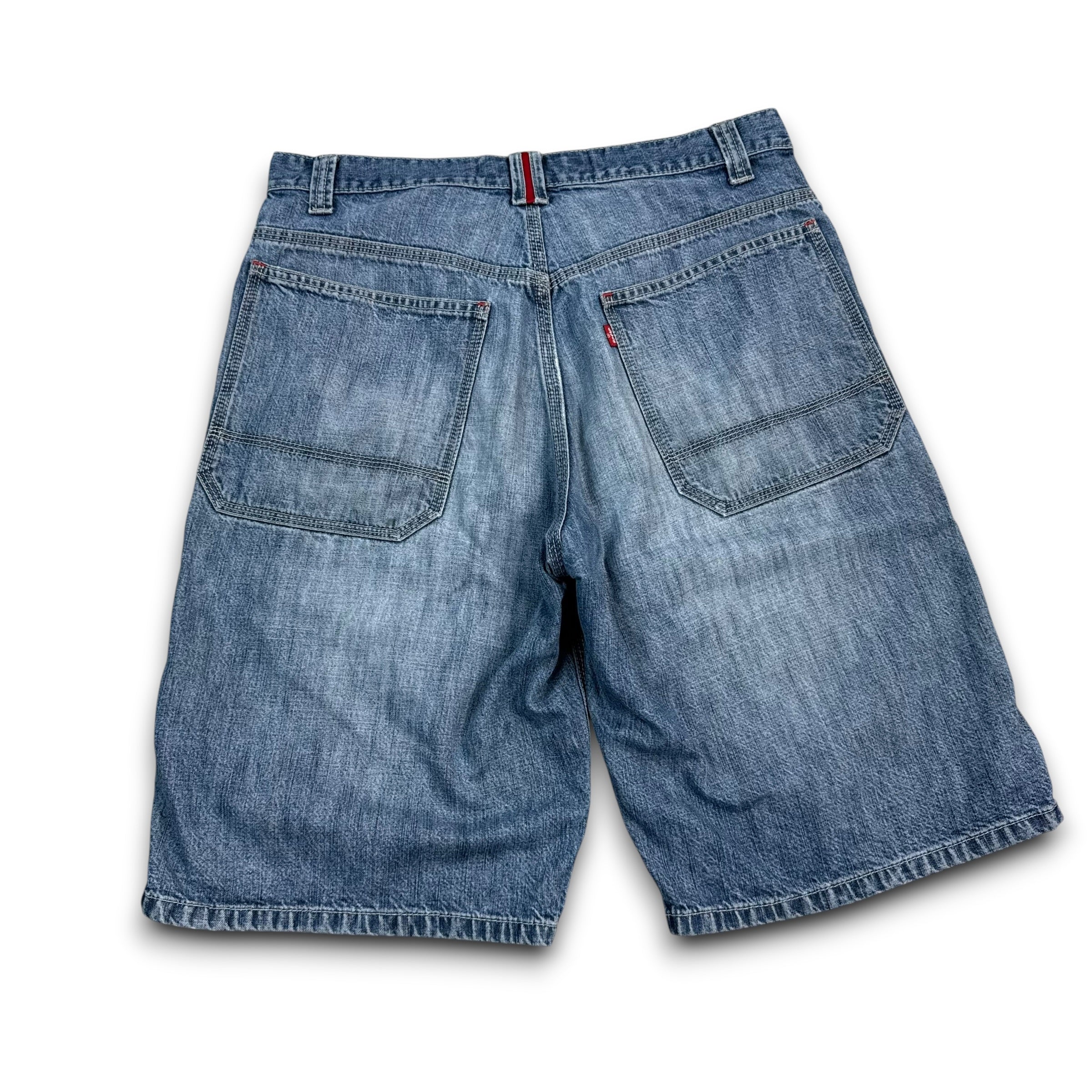 Levi's 2000's baggy faded denim contrast stitch worker shorts (S)