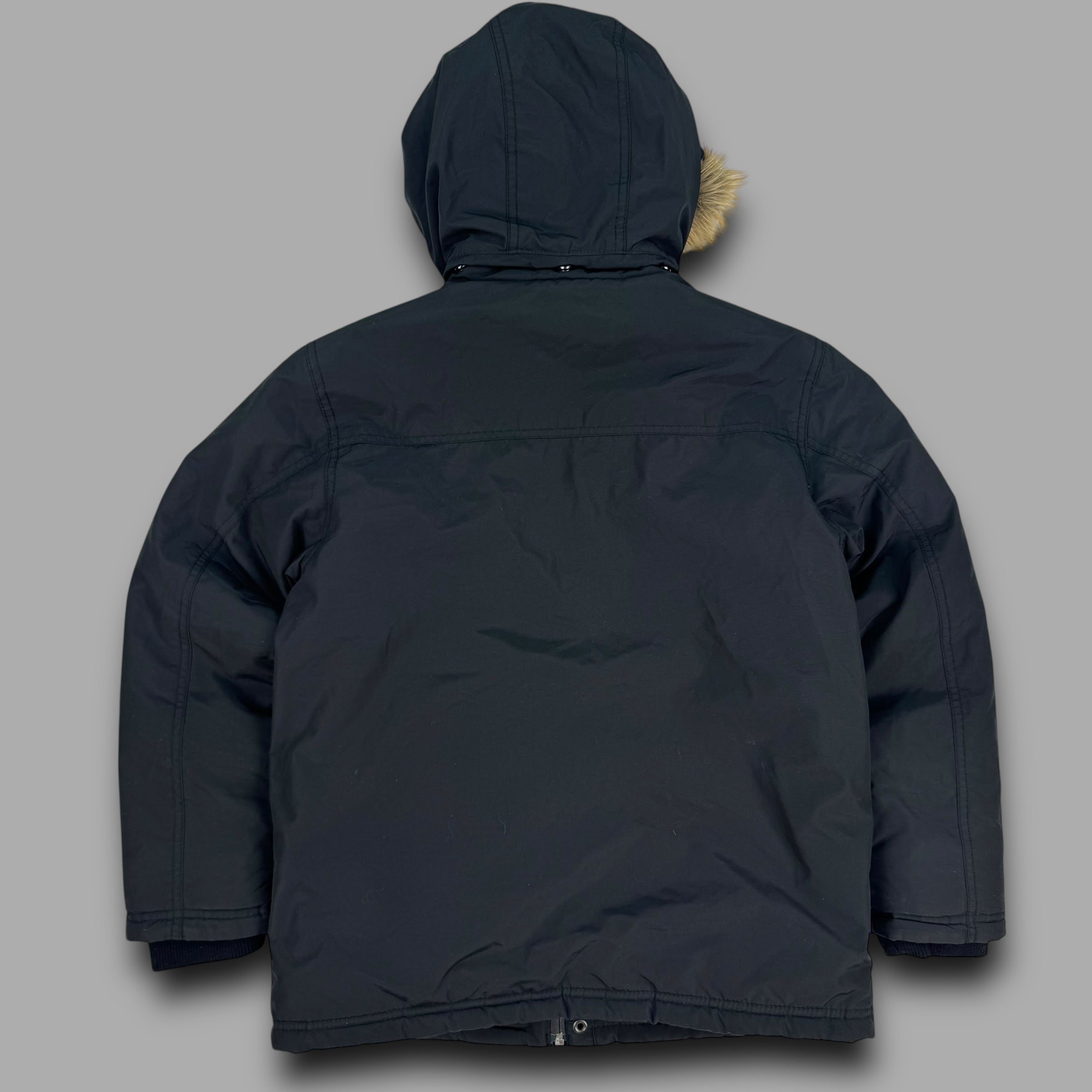 Quiksilver 2000's technical multi pocket fur hood shell jacket (L) wms