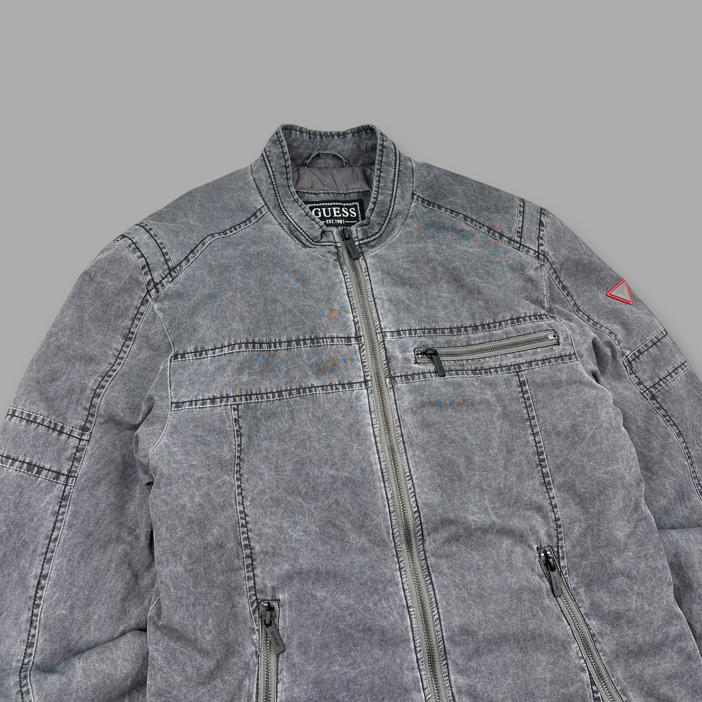 Guess 2000's technical washed contrast stitch coach jacket (M)