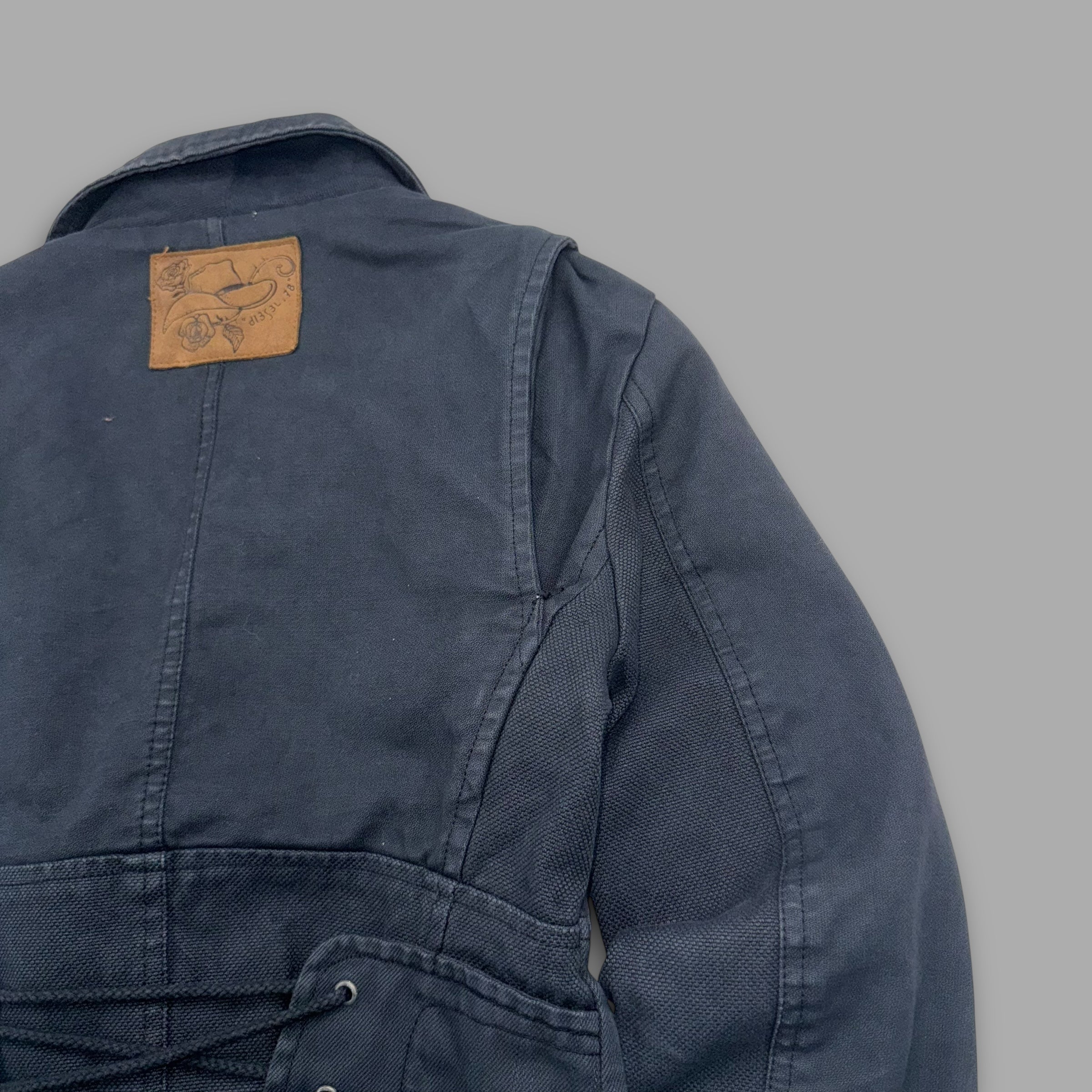 Diesel 2000's technical asymmetrical metal closure nylon jacket (S) wms