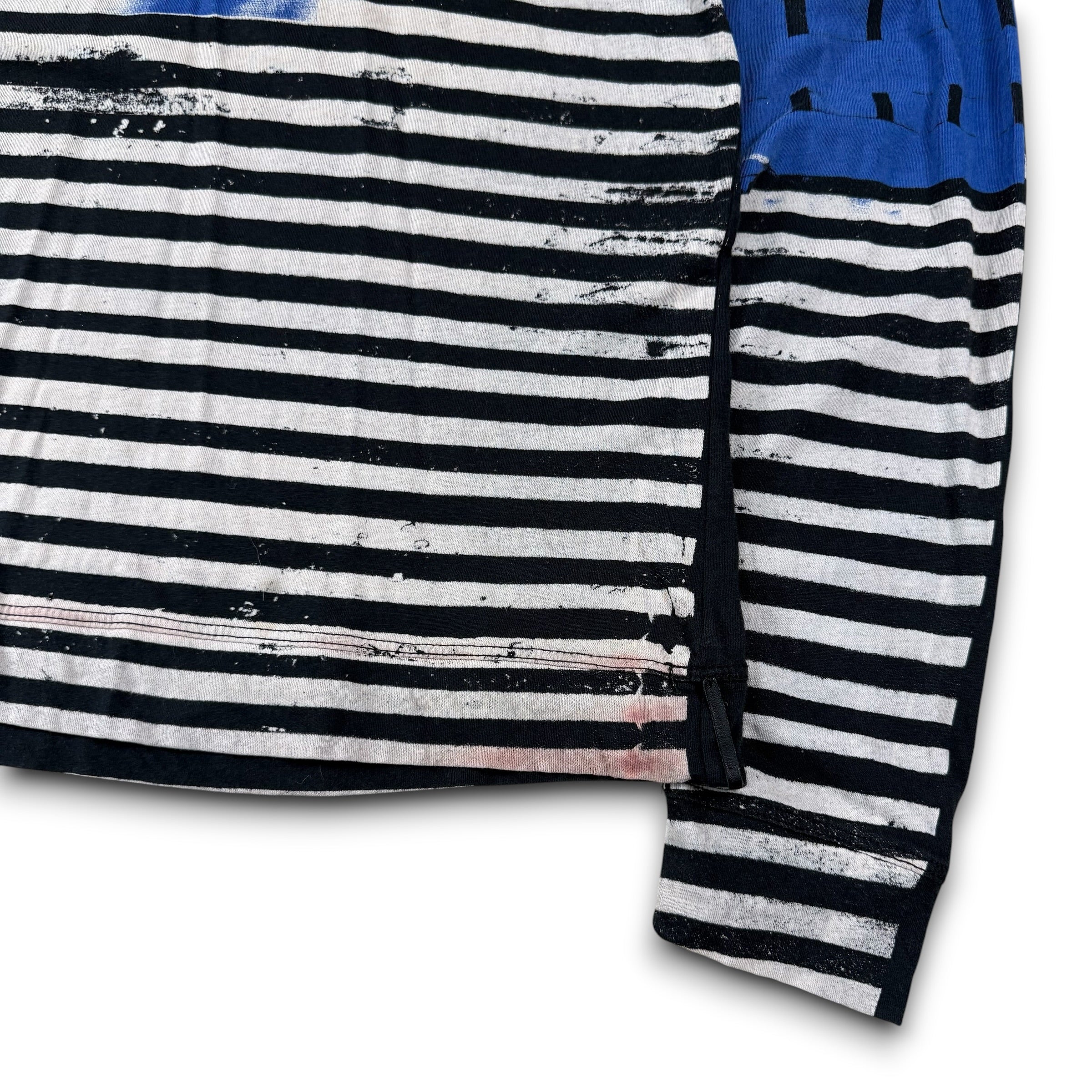 Diesel black label 2000's horizontal stripe fitted long sleeve (S)
