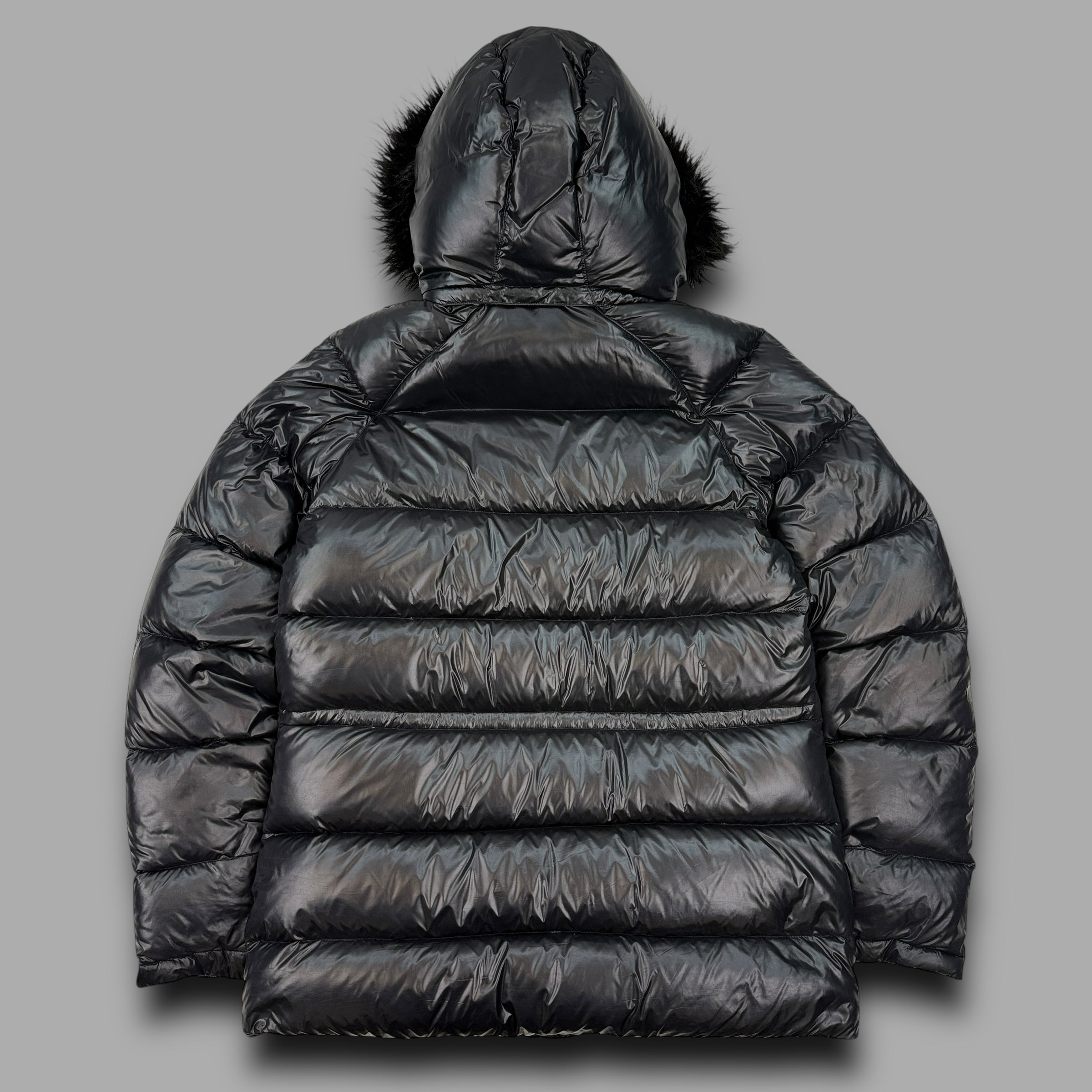 Nike 2000's technical fur hood downfilled shimmer parka jacket (M) wms