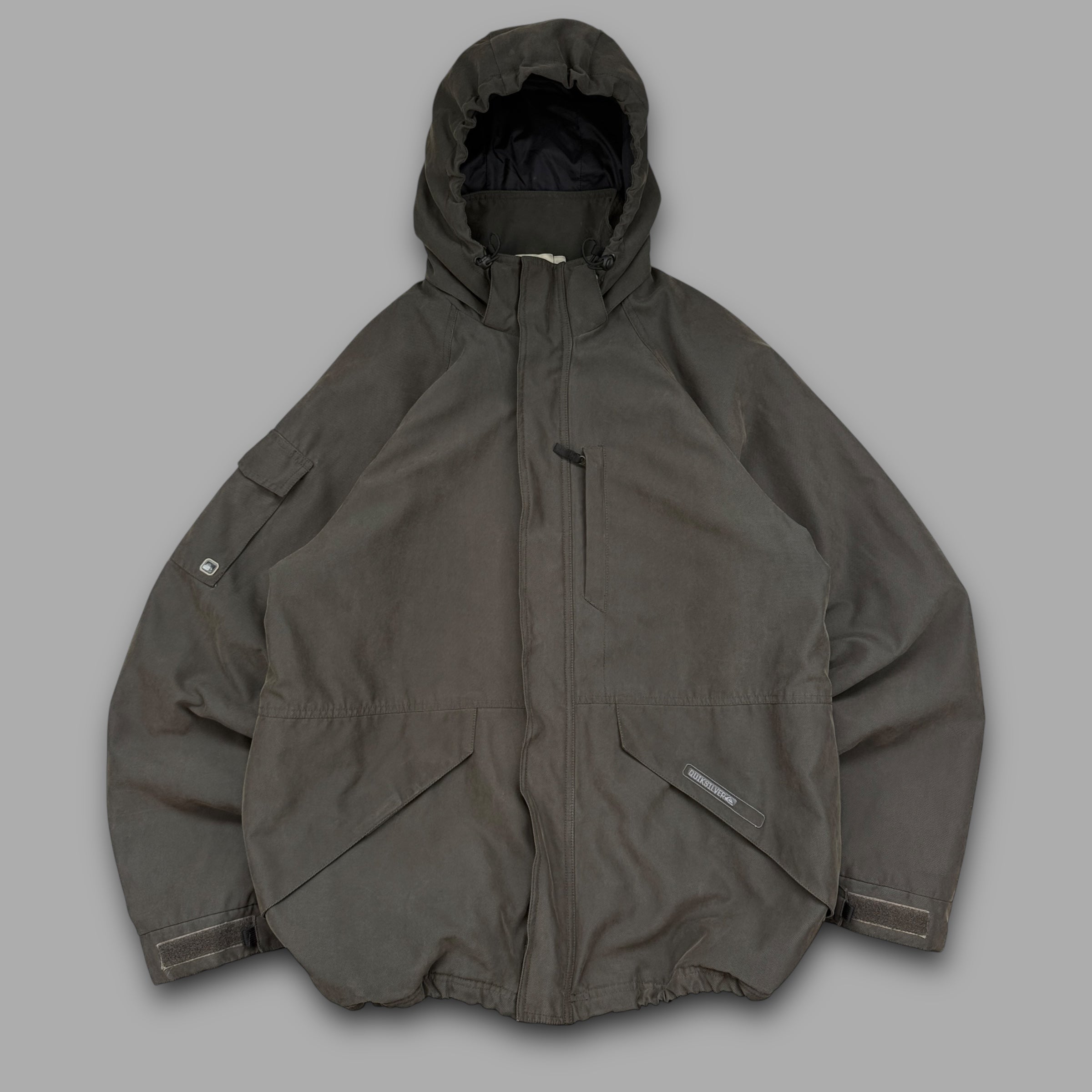 Quiksilver 2000's technical multi-pocket parka jacket (L)