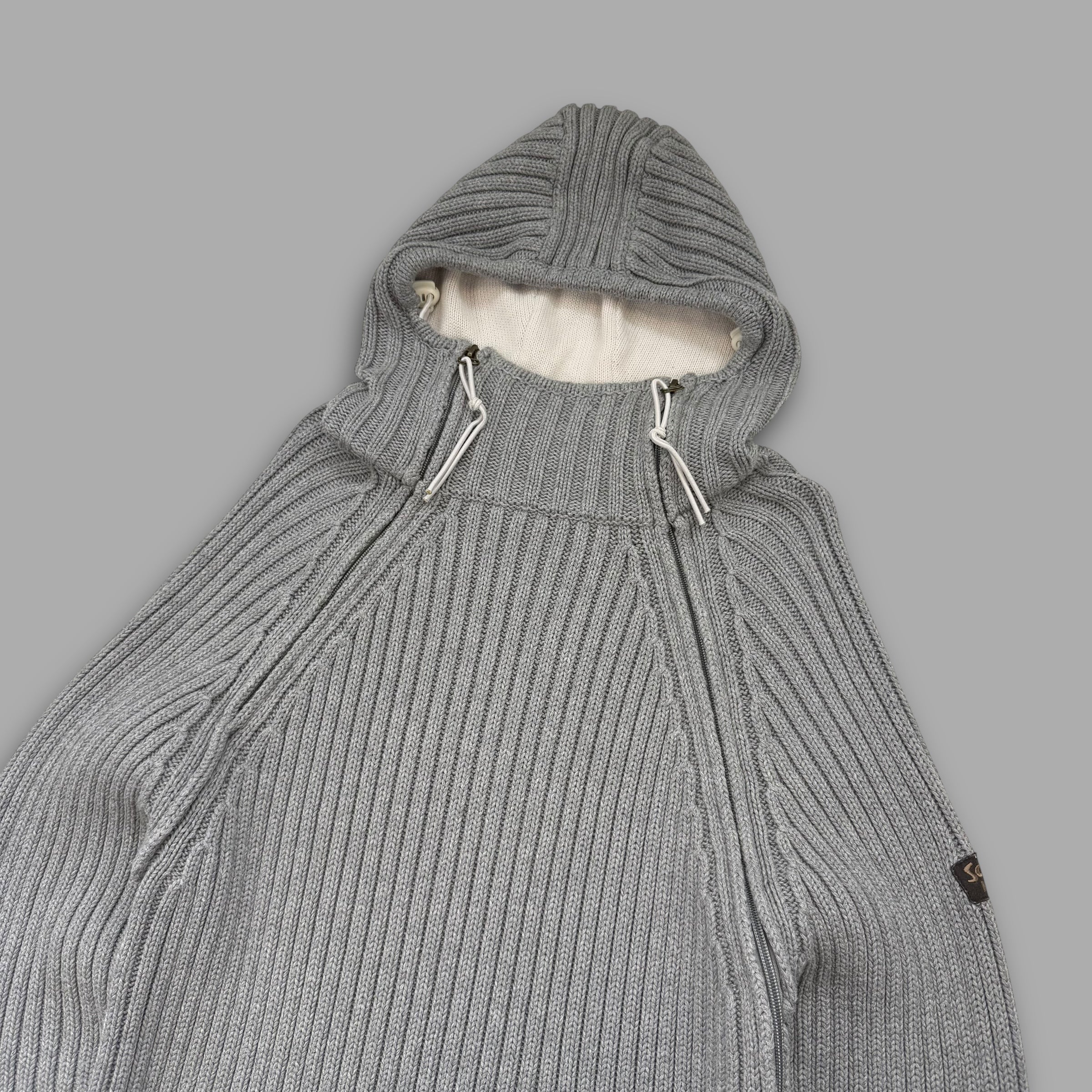 Schott NYC 2000's balaclava knit asymmetrical zip pullover jacket (L)
