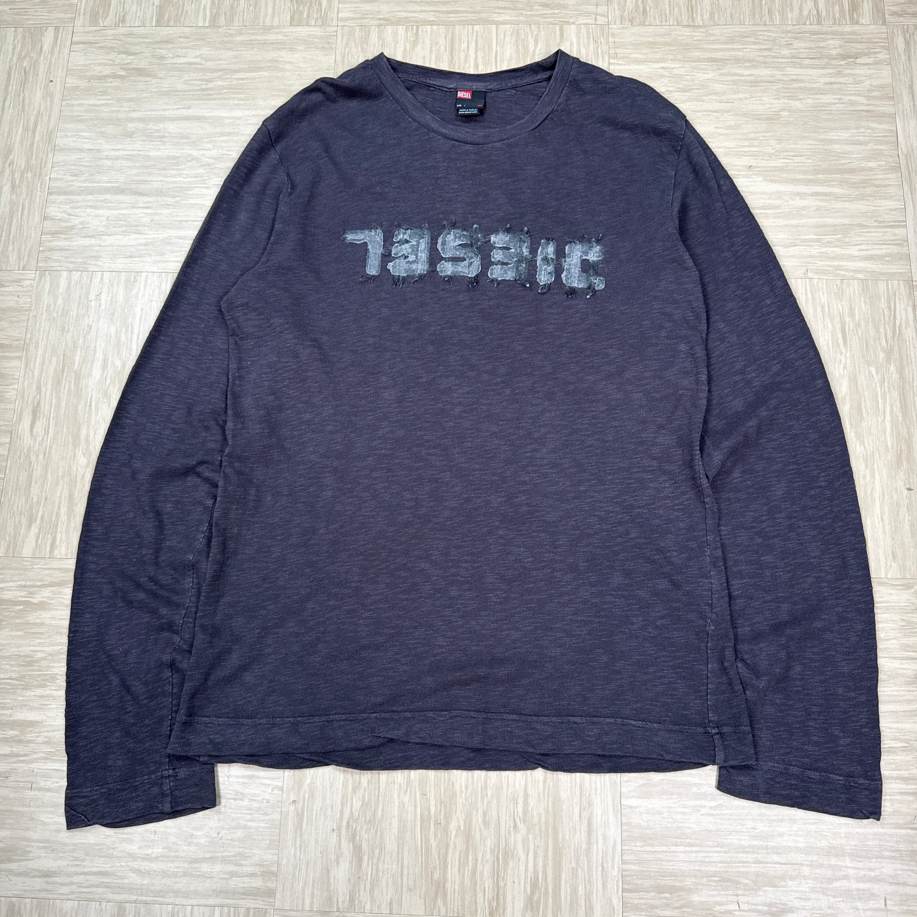 Diesel 2000's graphic backwards spellout long sleeve (L)