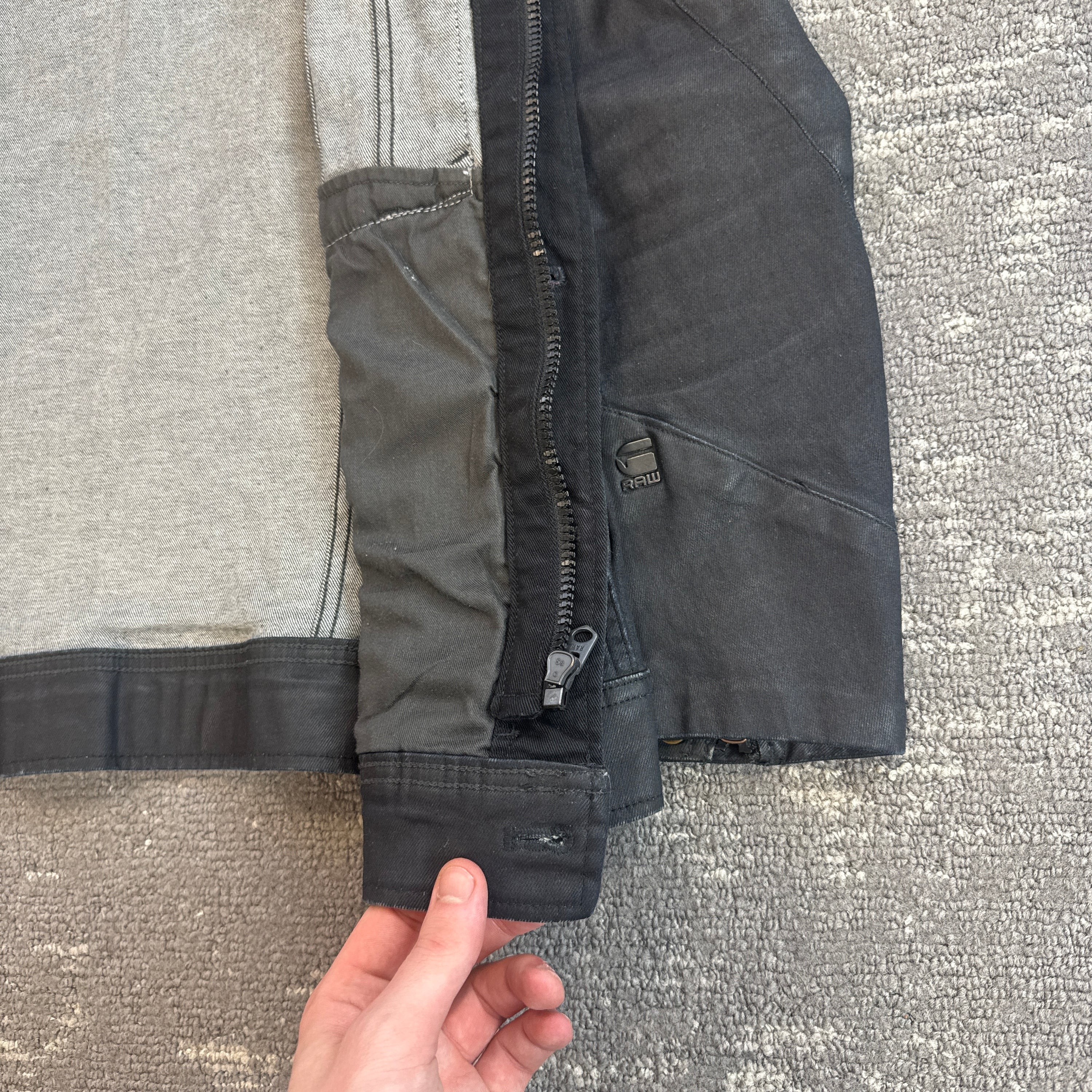 Gstar RAW multi-pocket zip up military wax jacket (S)