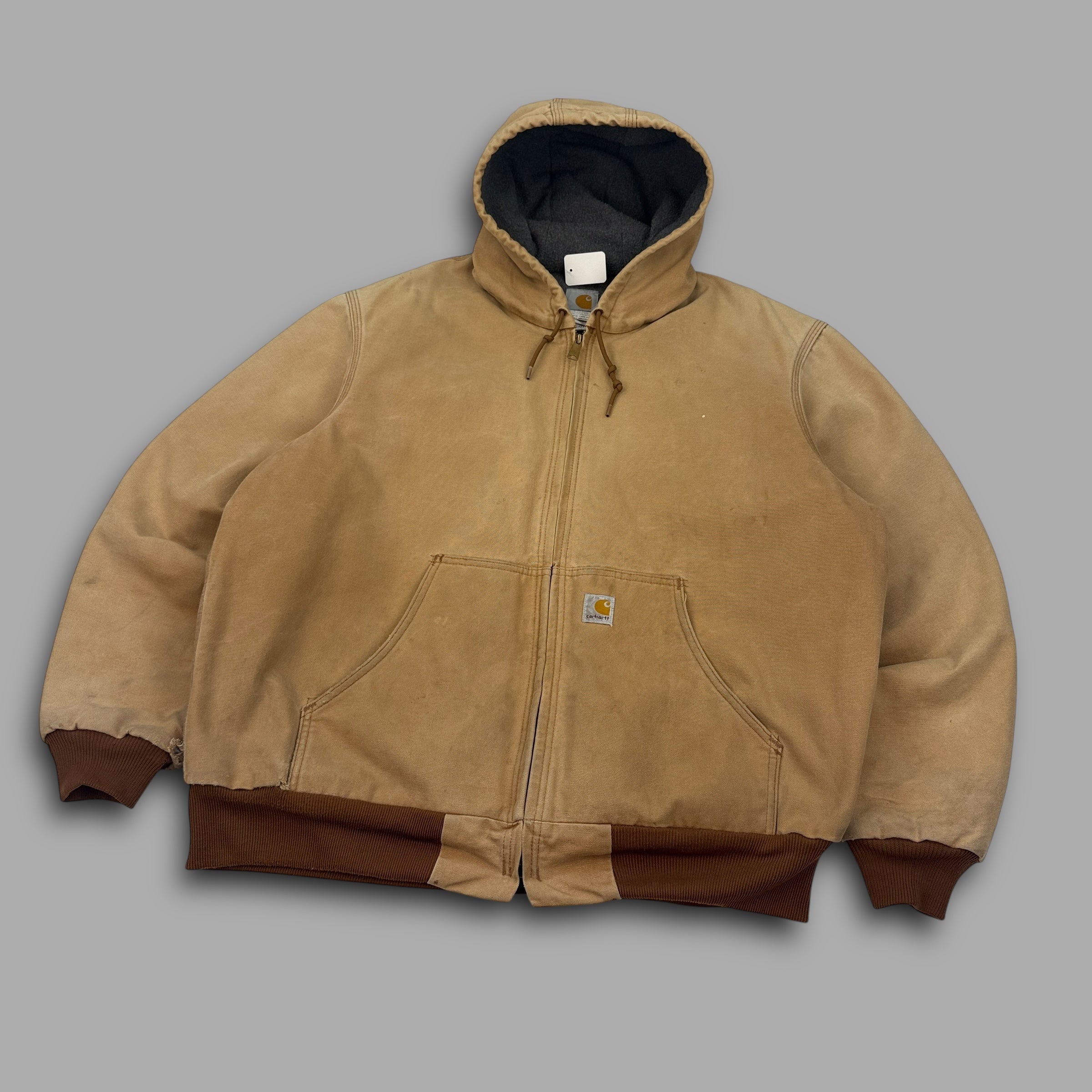 Carhartt 2000's zip-up embrodiered work wear hooded jacket (XL)