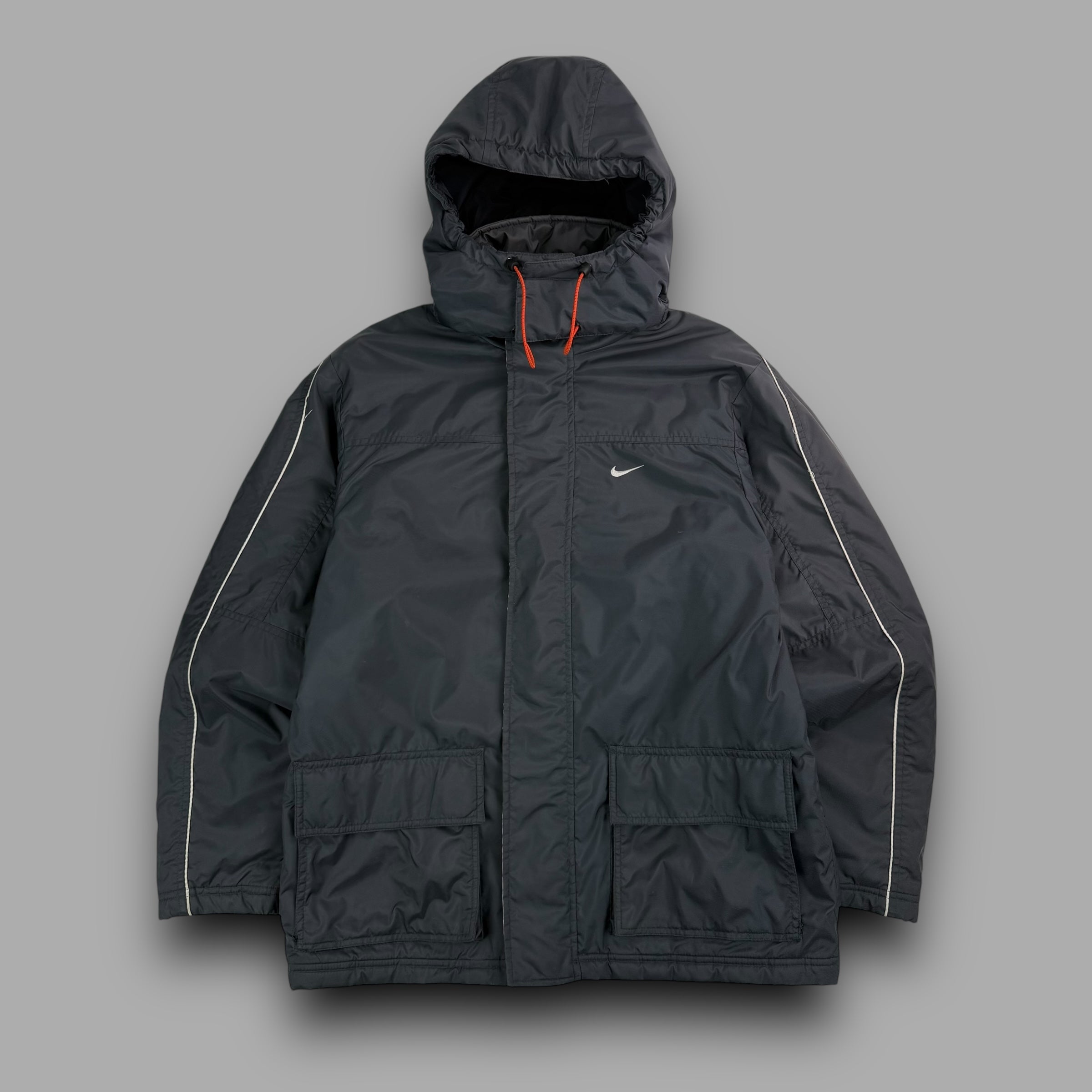 Nike 2000's technical riot mask pinstripe parka jacket (S-M)