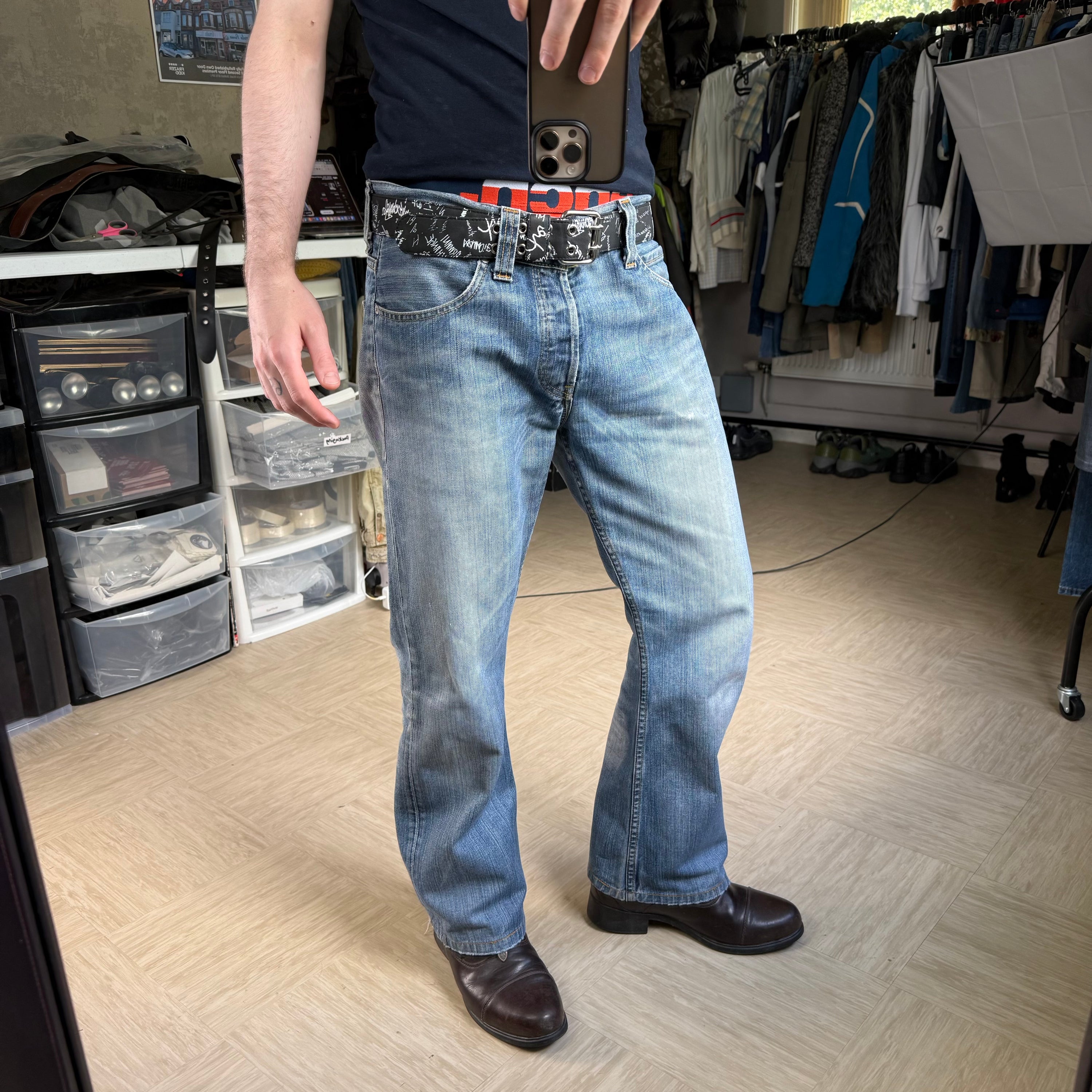 Levi's 512 2000's faded washed relaxed fit denim bootcut jeans (S)