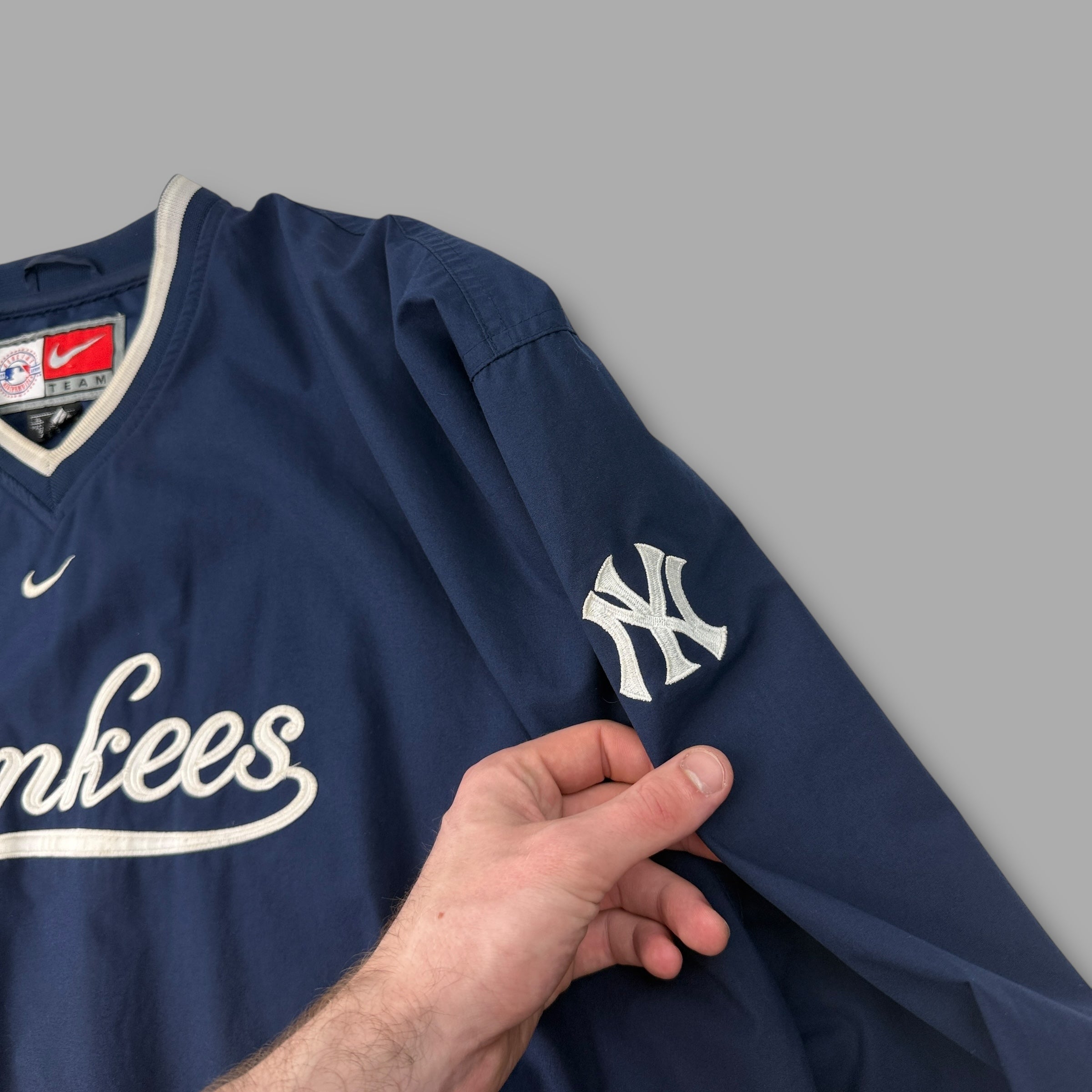 Nike new york yankees 2000's centre swoosh pullover track jacket (XL)