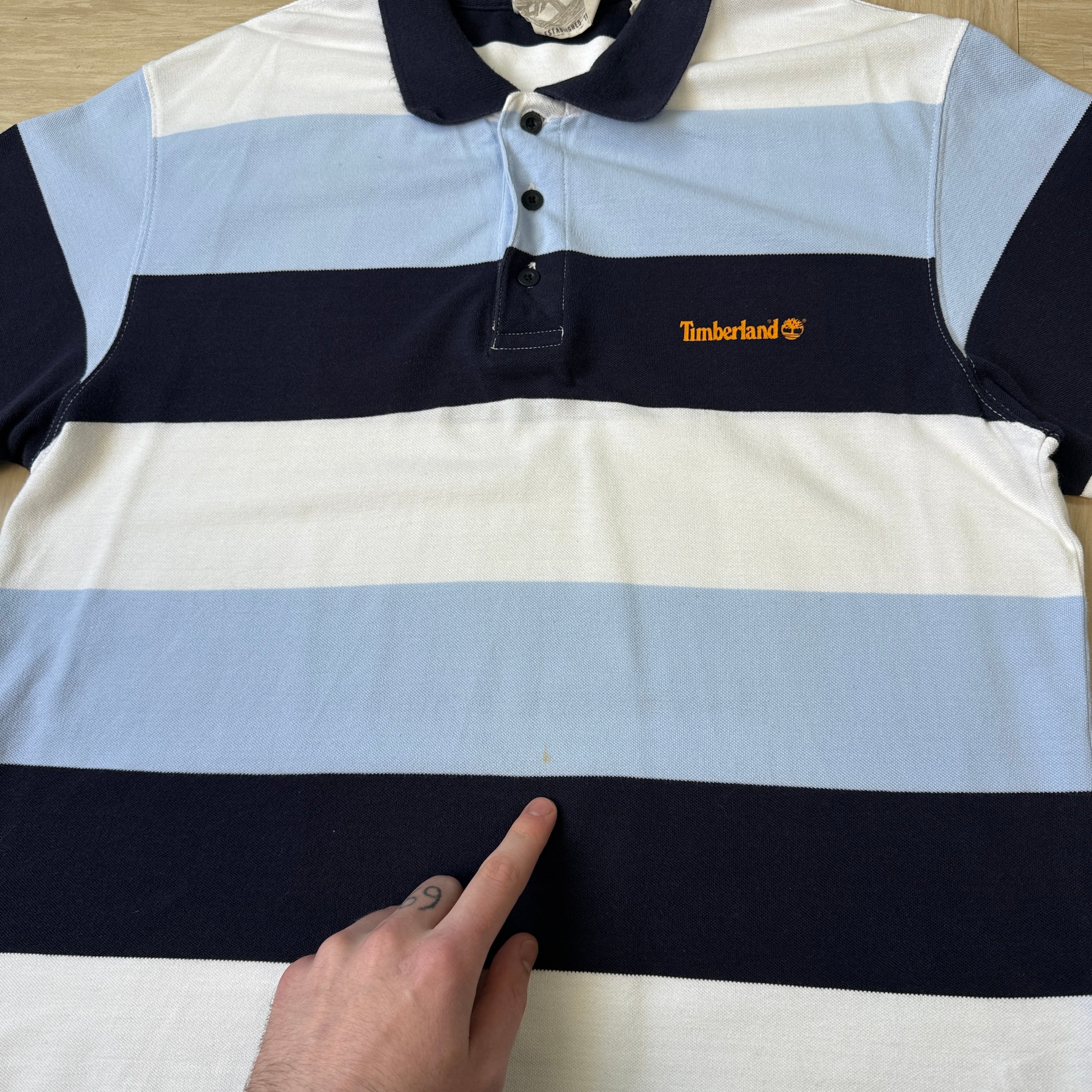 Timberland 2006 horizontal striped polo shirt (L)
