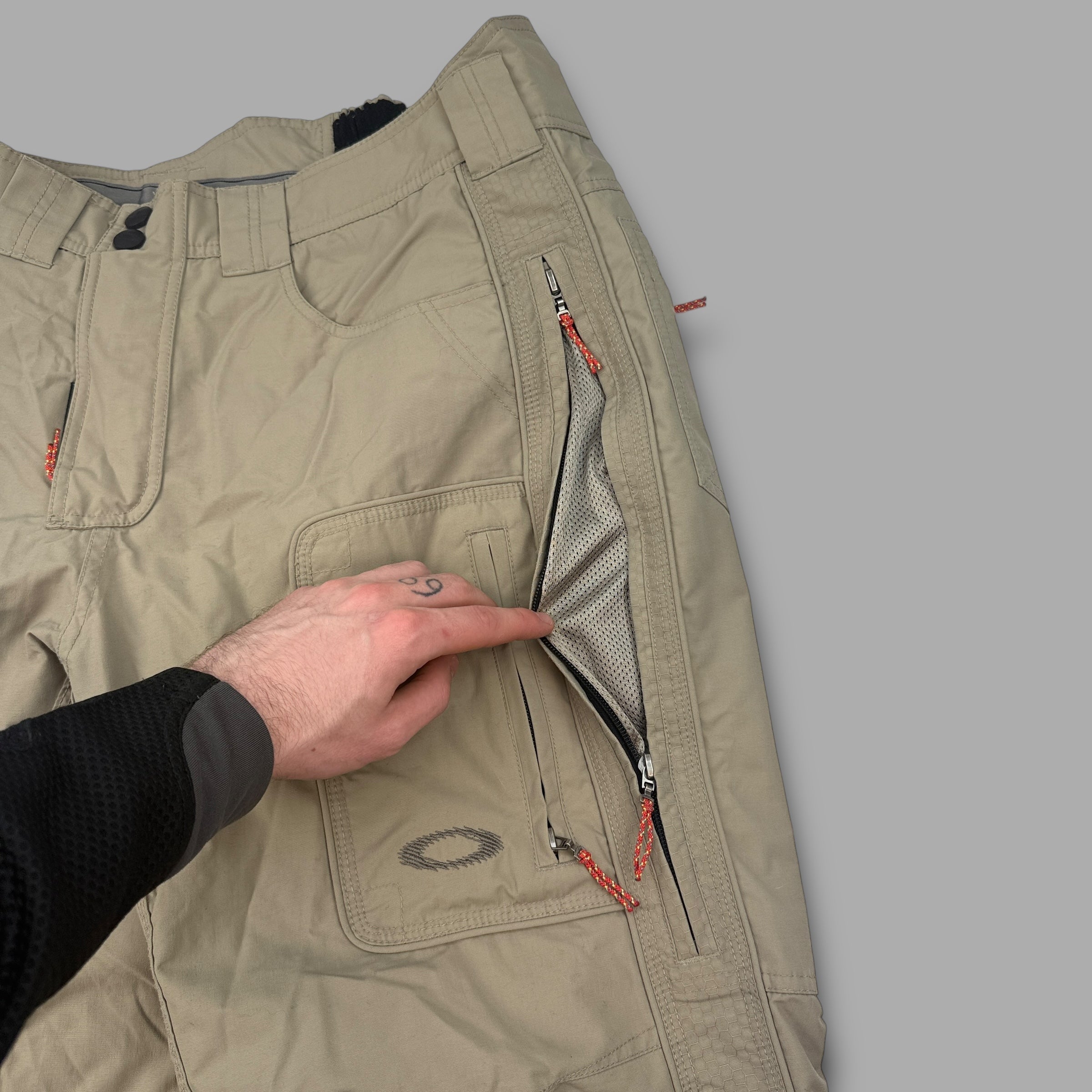 Oakley software 2000's technical baggy wide leg contrast stitch ski sallopettes (S)