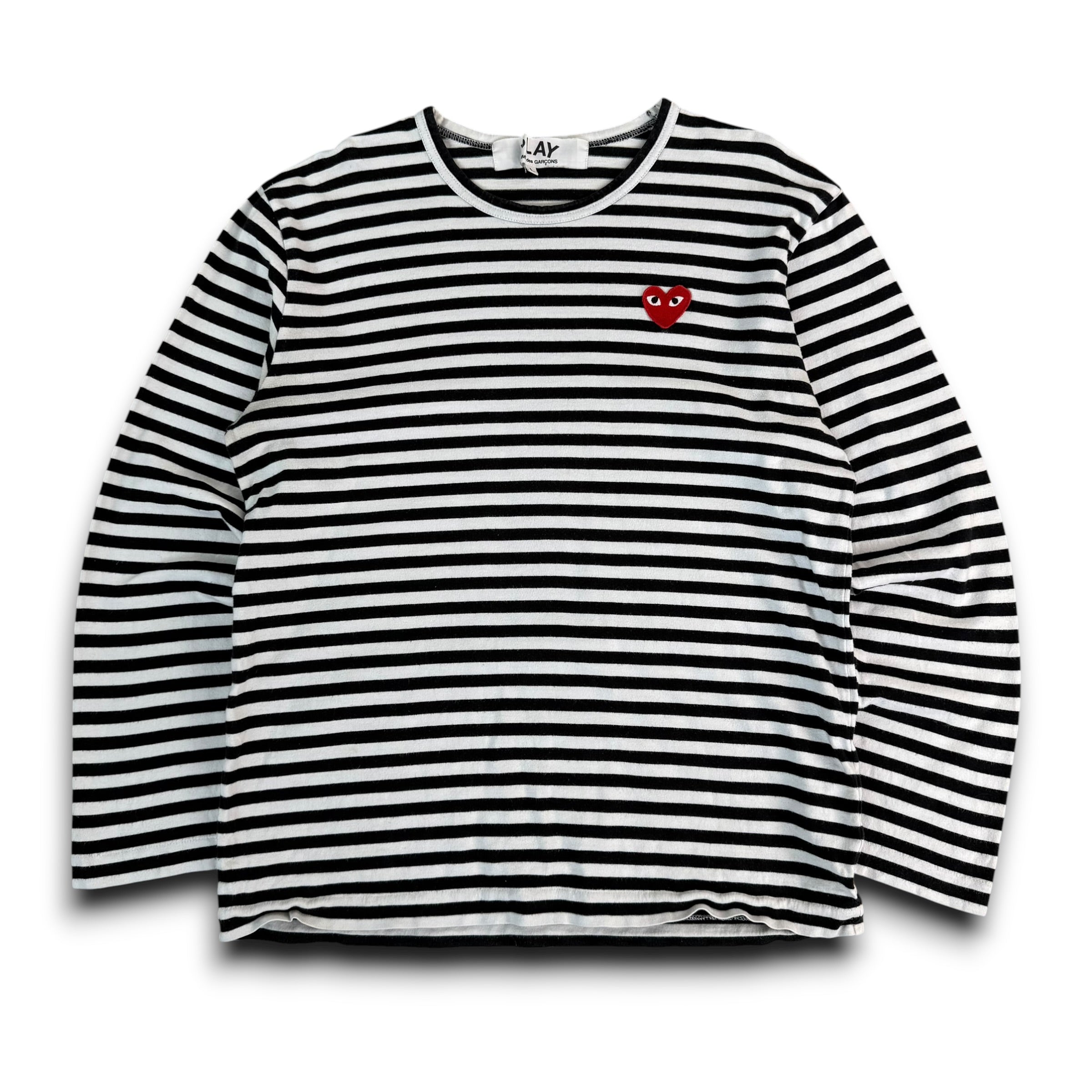 Comme des garçons 2000's play striped pullover long sleeve tee (L)