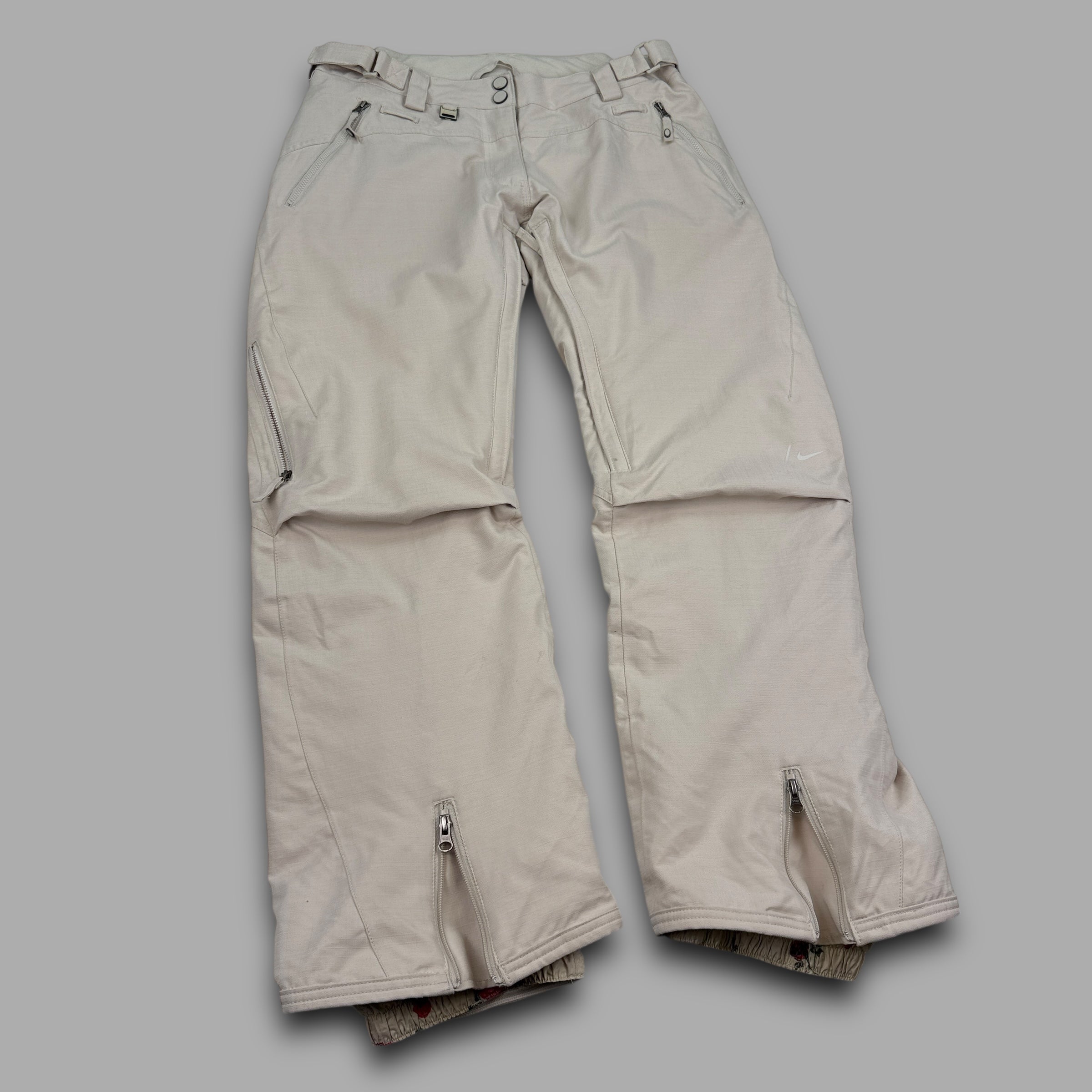 Nike 2000's technical vented bootcut softshell ski sallopettes (M) wms