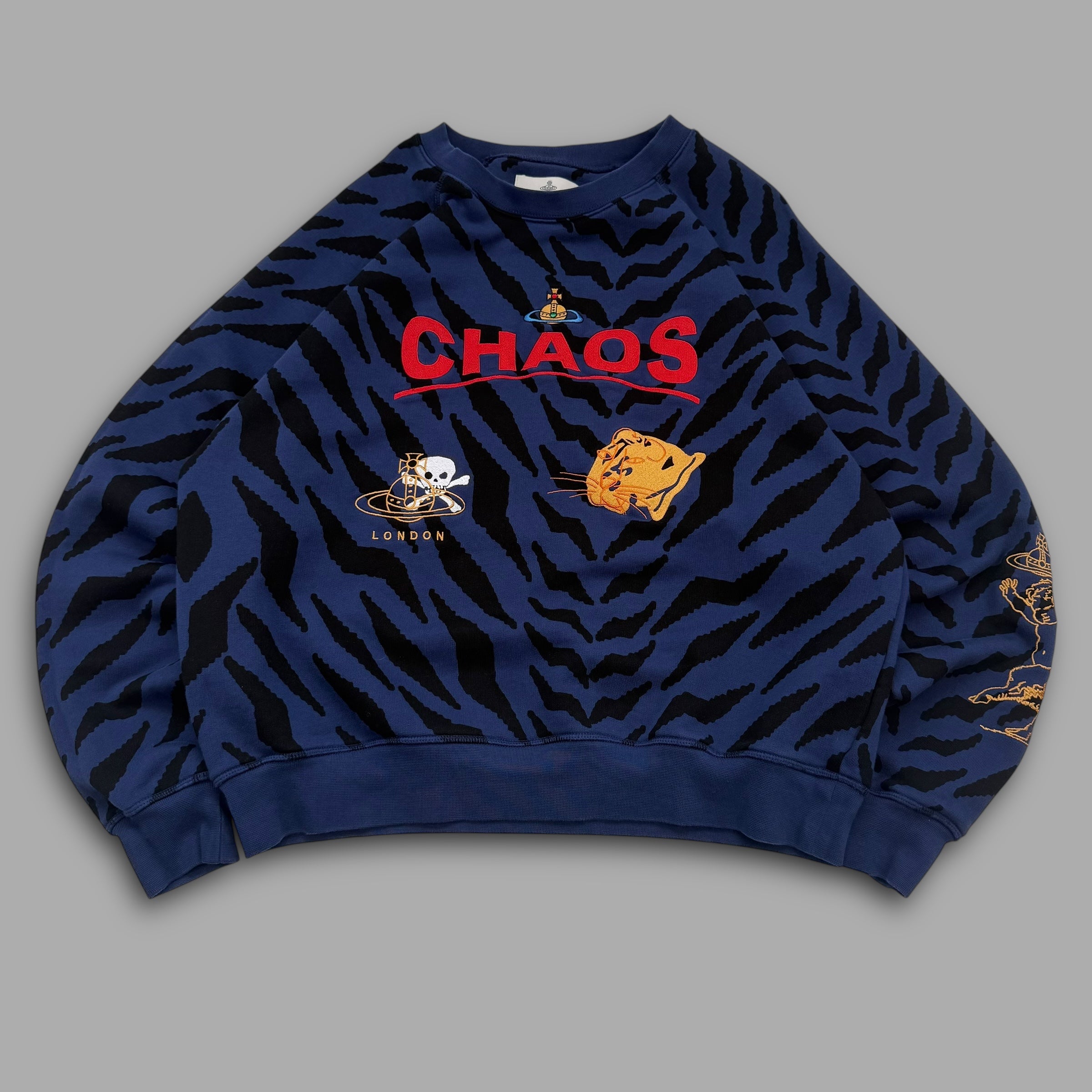 Vivienne westwood 'chaos' raglan cheetah print sweatshirt (L)