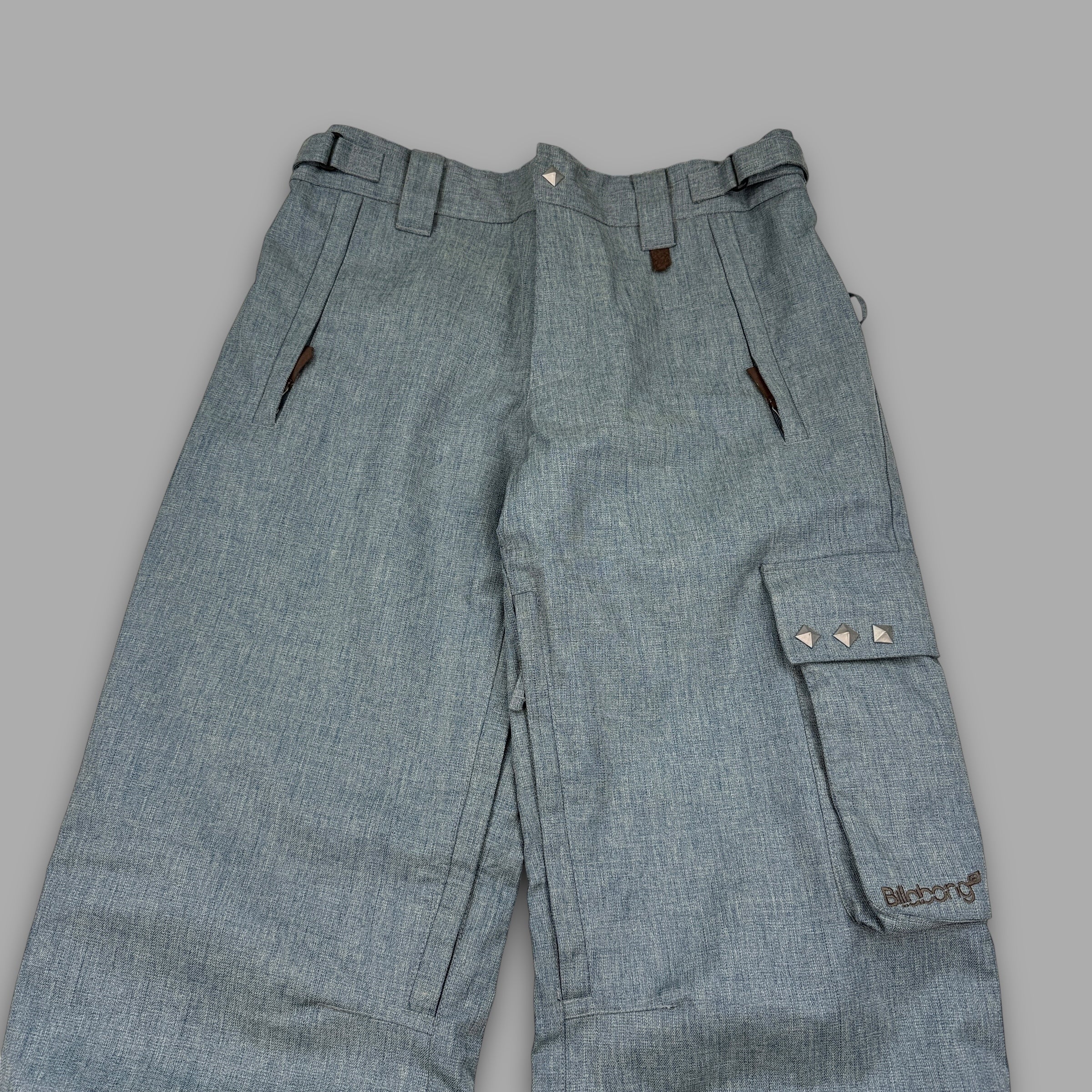 Billabong 2000's technical vented denim style baggy ski sallopettes (M)