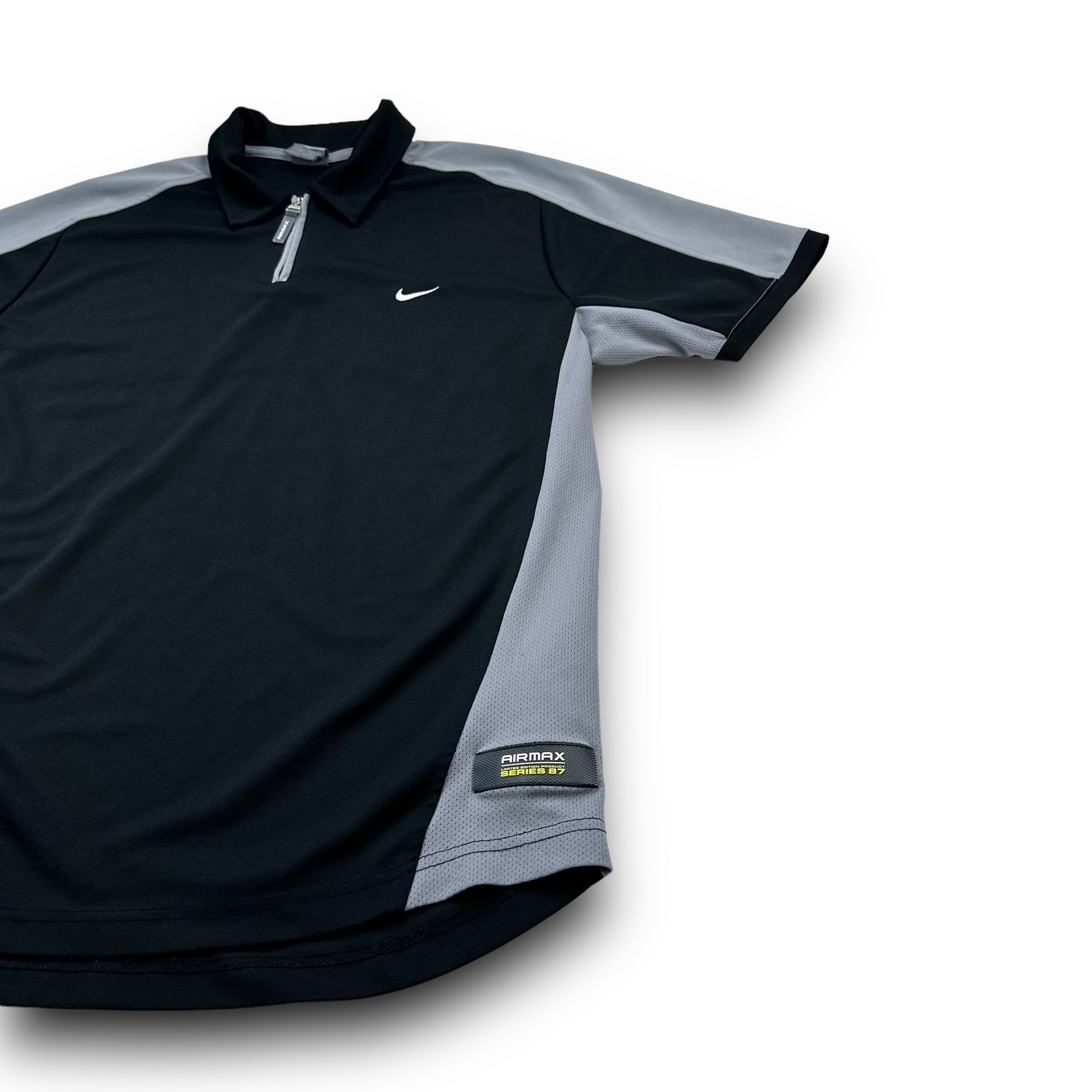 Nike 2000's airmax zip-up polo shirt (L)