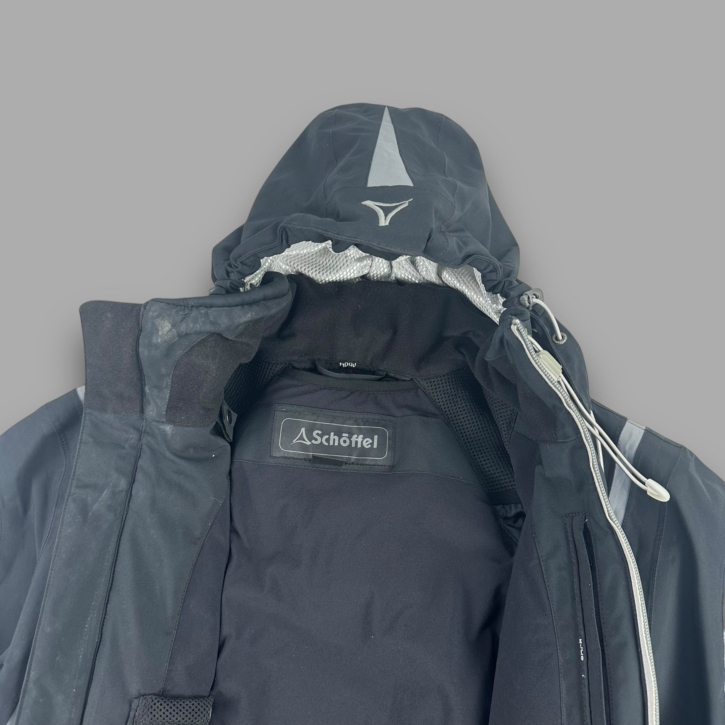 Schöffel 2000's technical two-tone built in balaclava ski jacket (L)