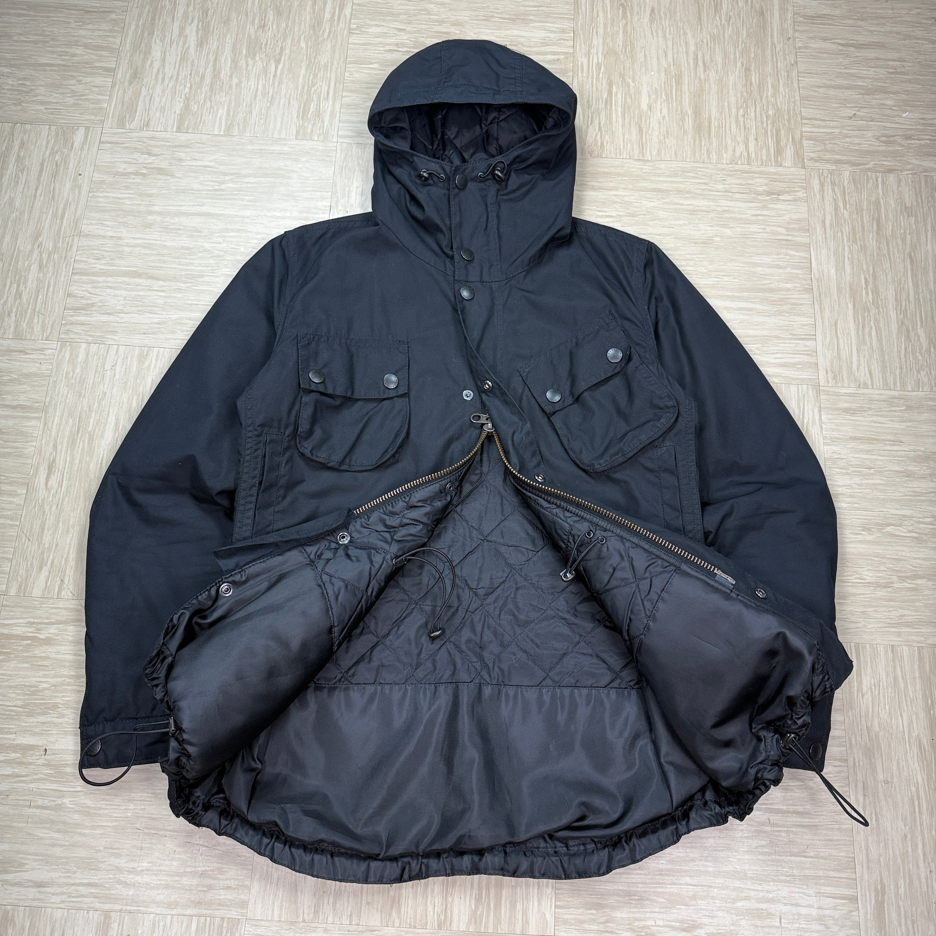 Barbour 2000's technical multi-pocket ninja hood parka jacket (M)