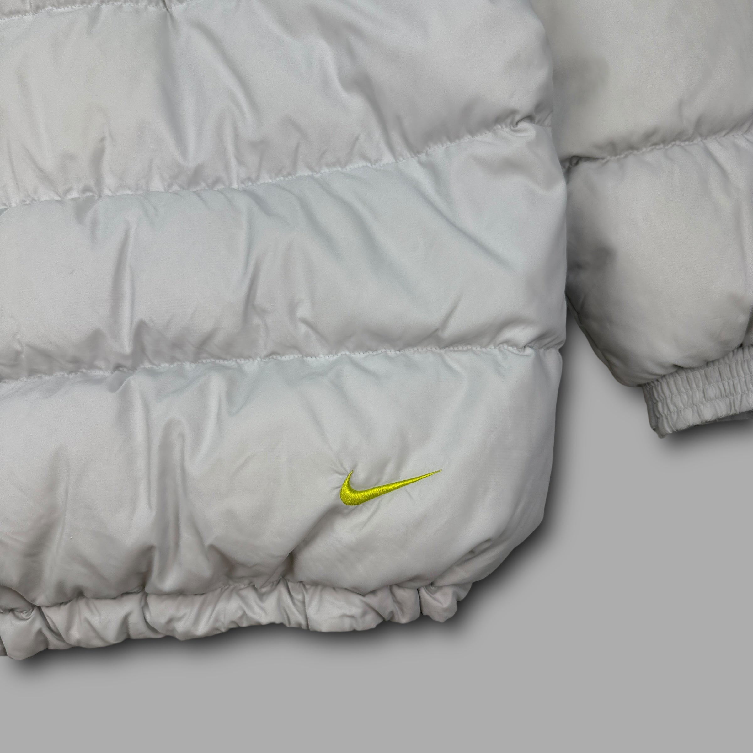 Nike 1990's technical mini swoosh multi pocket downfilled puffer jacket (M)