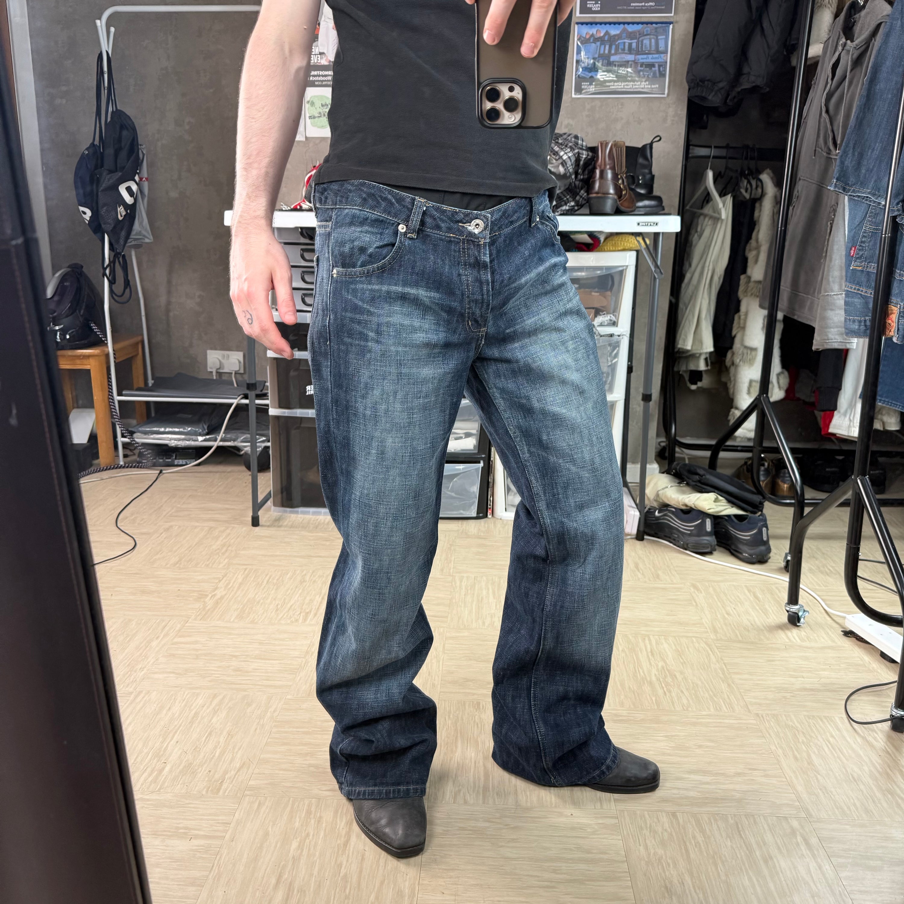Dolce and gabbana 2000's relaxed denim bootcut jeans (M-L)