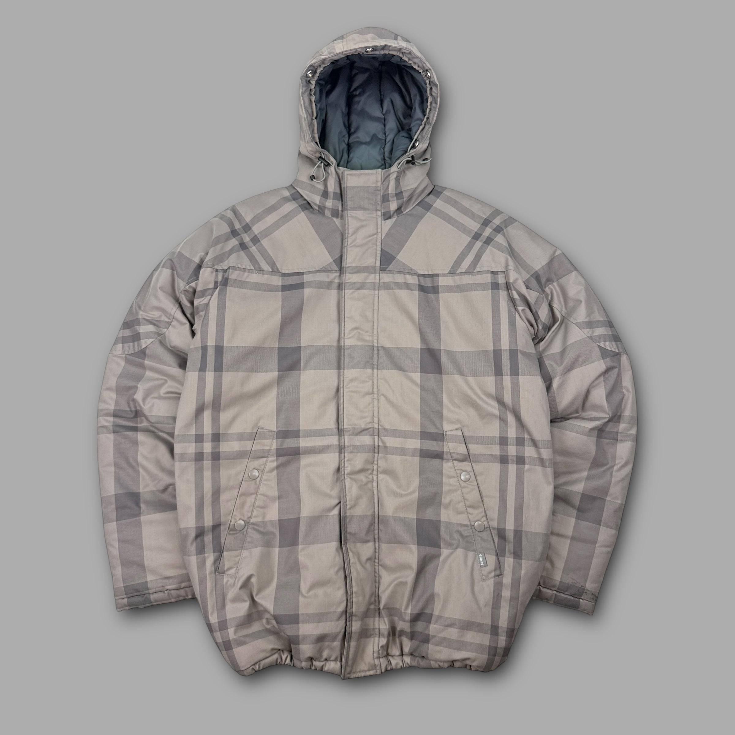 Stussy 2000's technical plaid downfilled soft shell jacket (M-L)