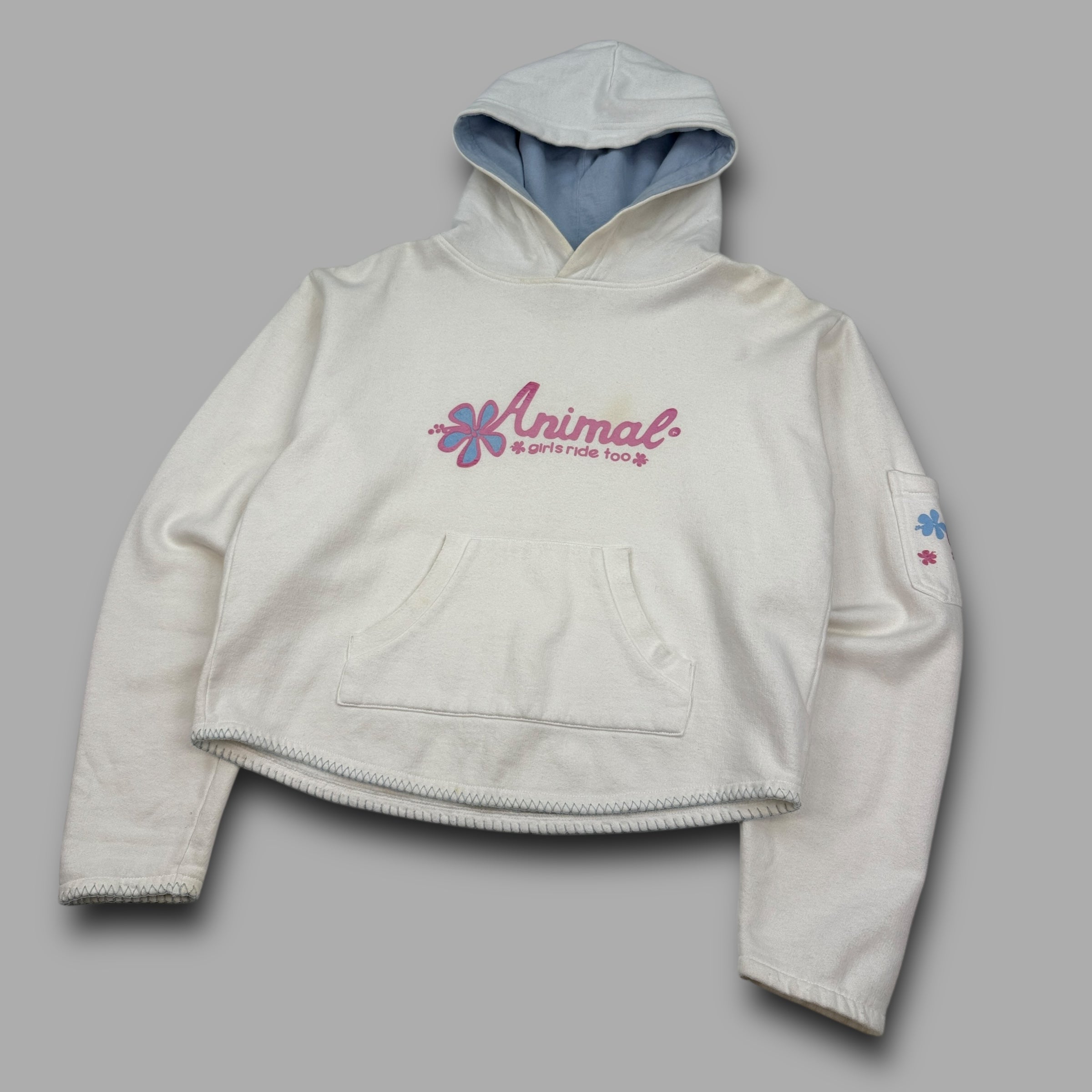 Animal 2000's cropped graphic spellout hoodie (S-L) wms