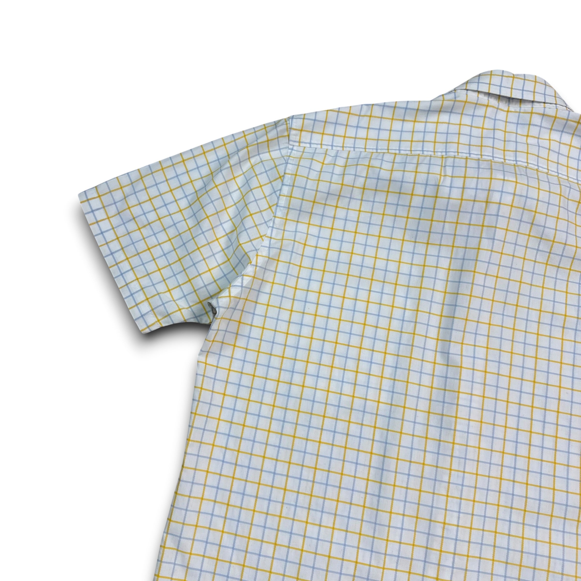 Yves saint laurent 2000's plaid embroidered YSL button up shirt (L)
