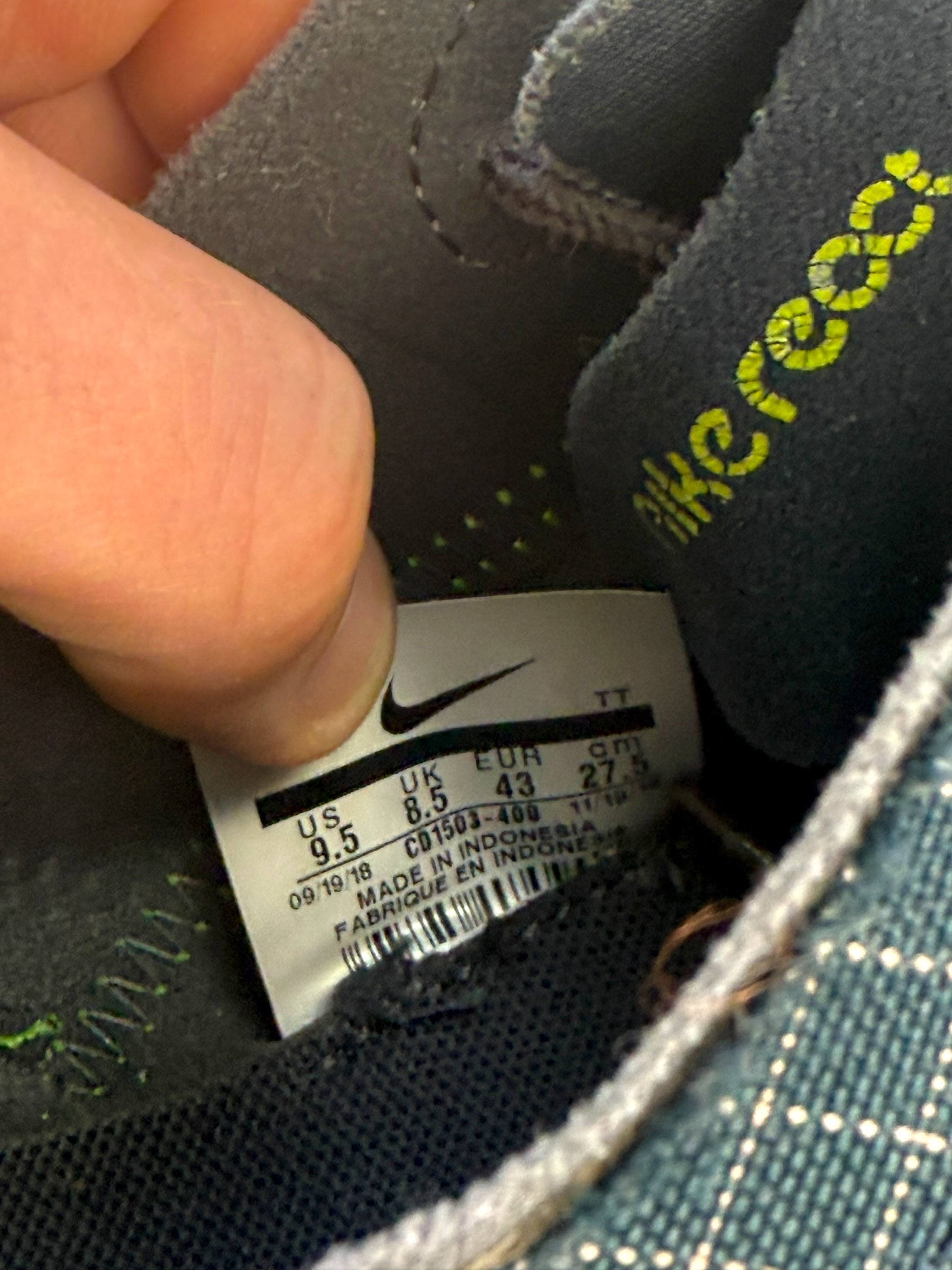Nike react element 55 'grid green' 2018 (UK8.5)